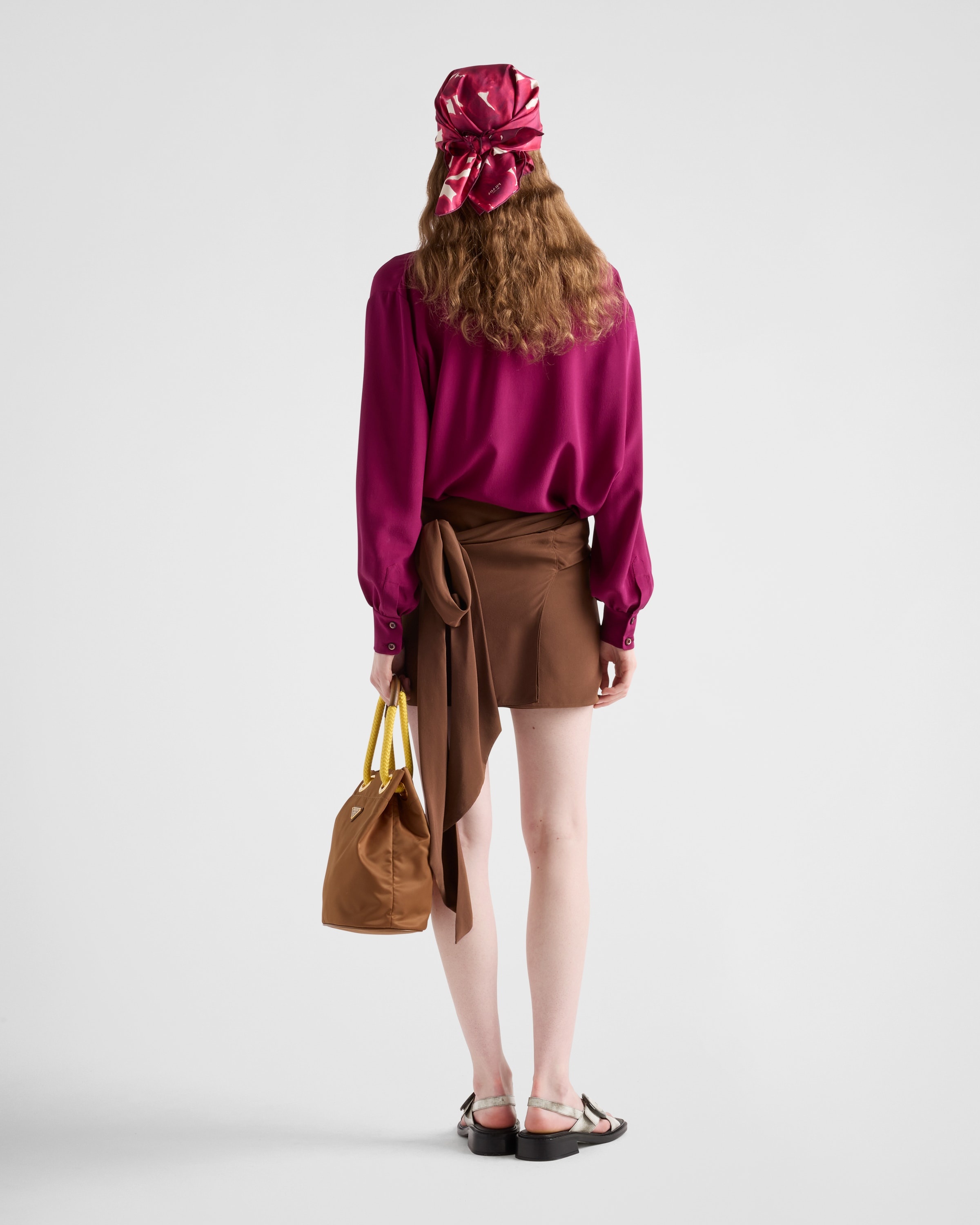 Crepe de chine miniskirt - 5