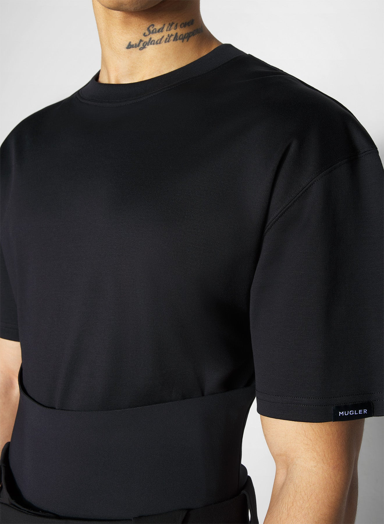 black boxy corset t-shirt - 3