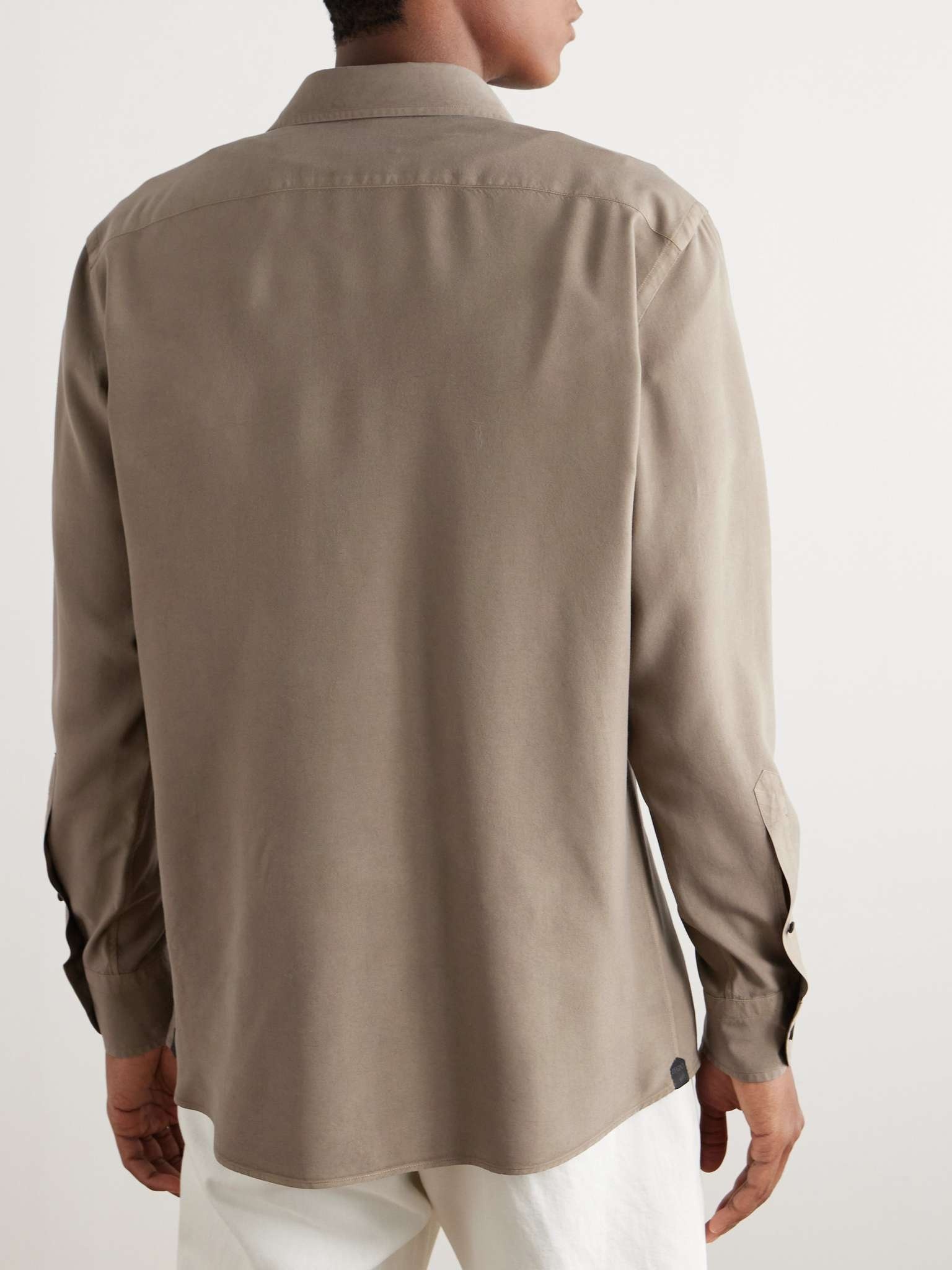 Garment-Dyed Silk Shirt - 3