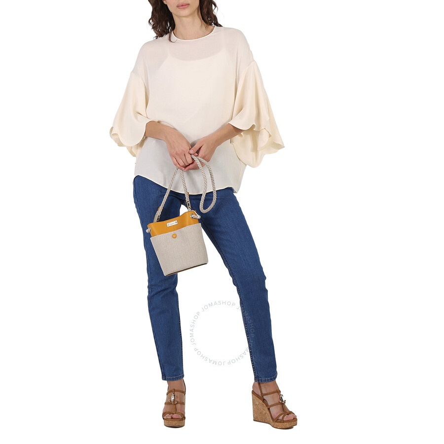 Chloe Ladies Sunflower Yellow Small Key Bucket Bag - 2