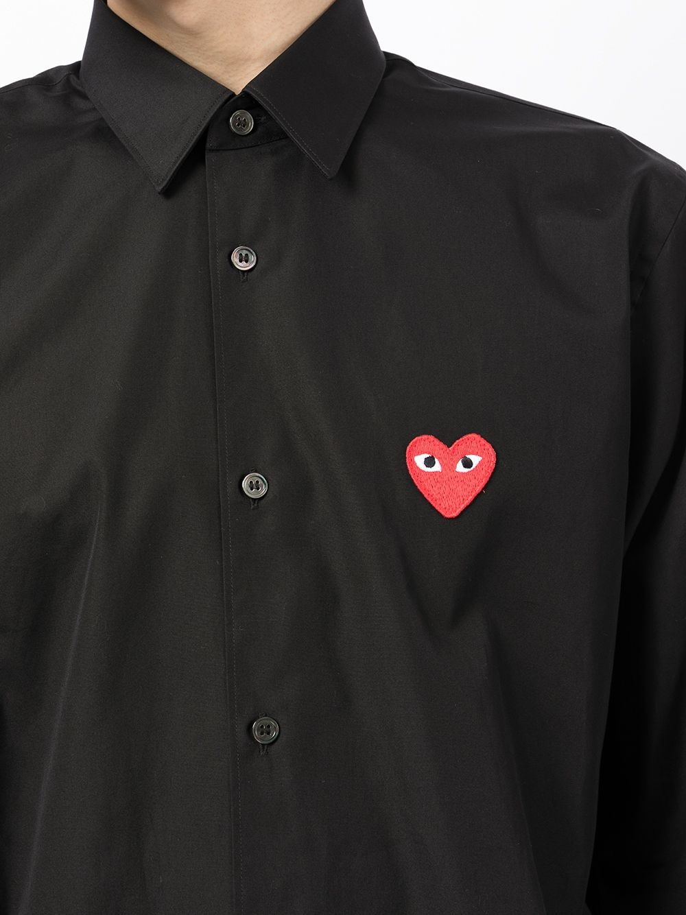 heart-patch cotton shirt - 5