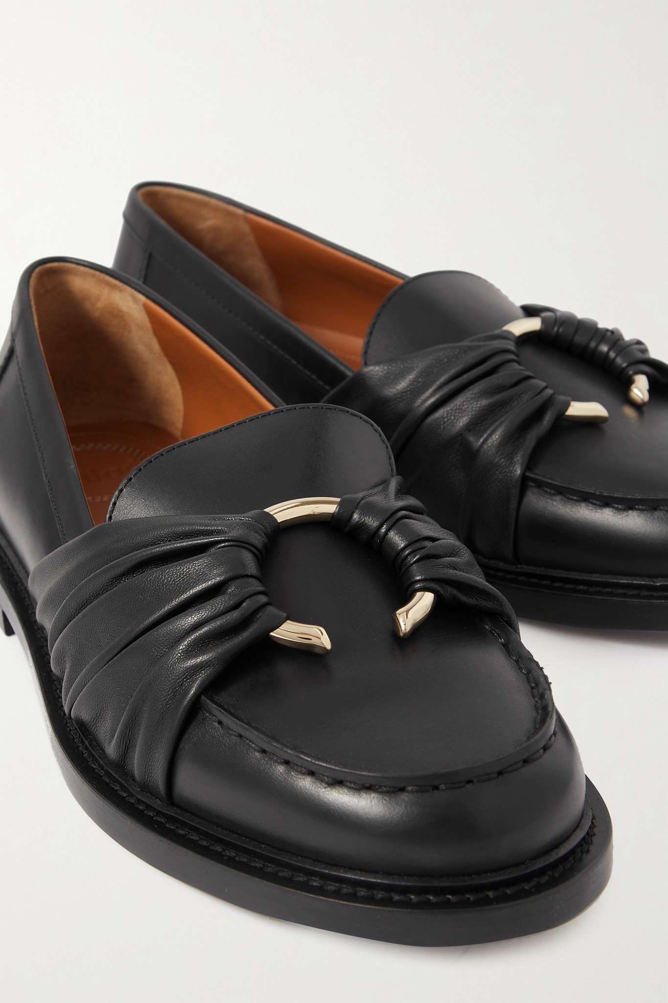 C embellished leather loafers - 4