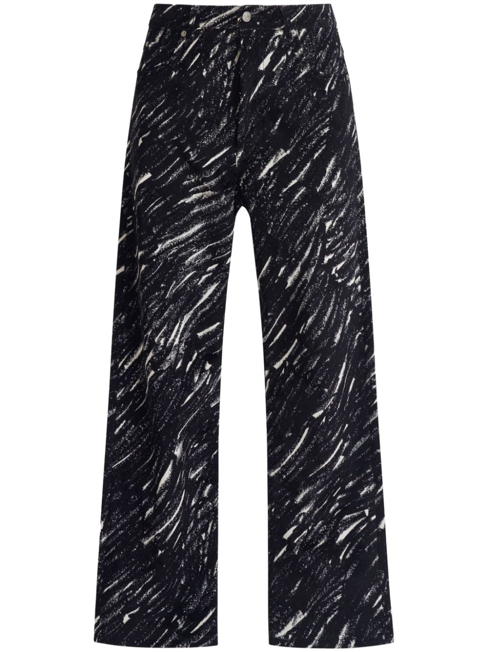 flocked wide-leg jeans - 1
