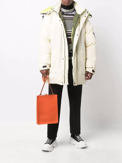 MSGM logo-patch padded coat outlook