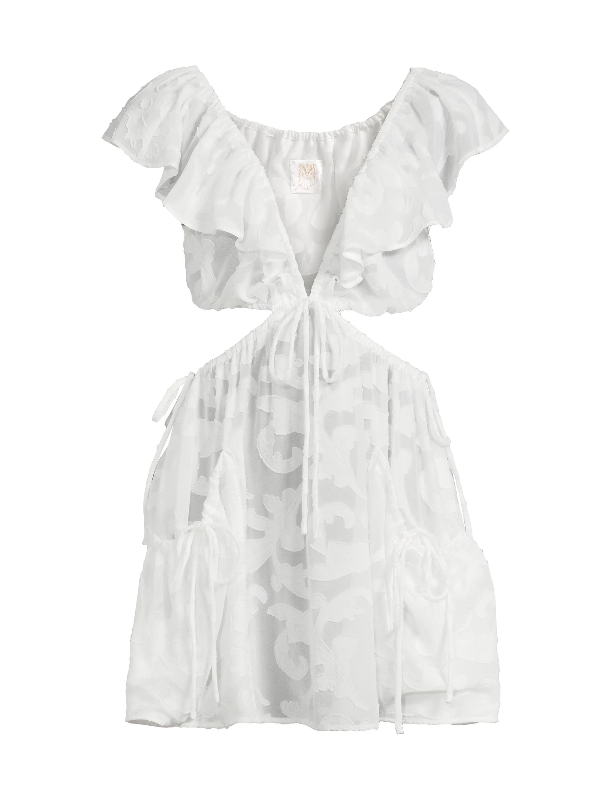 Women's Delilah Scroll Burnout Minidress - White - 1