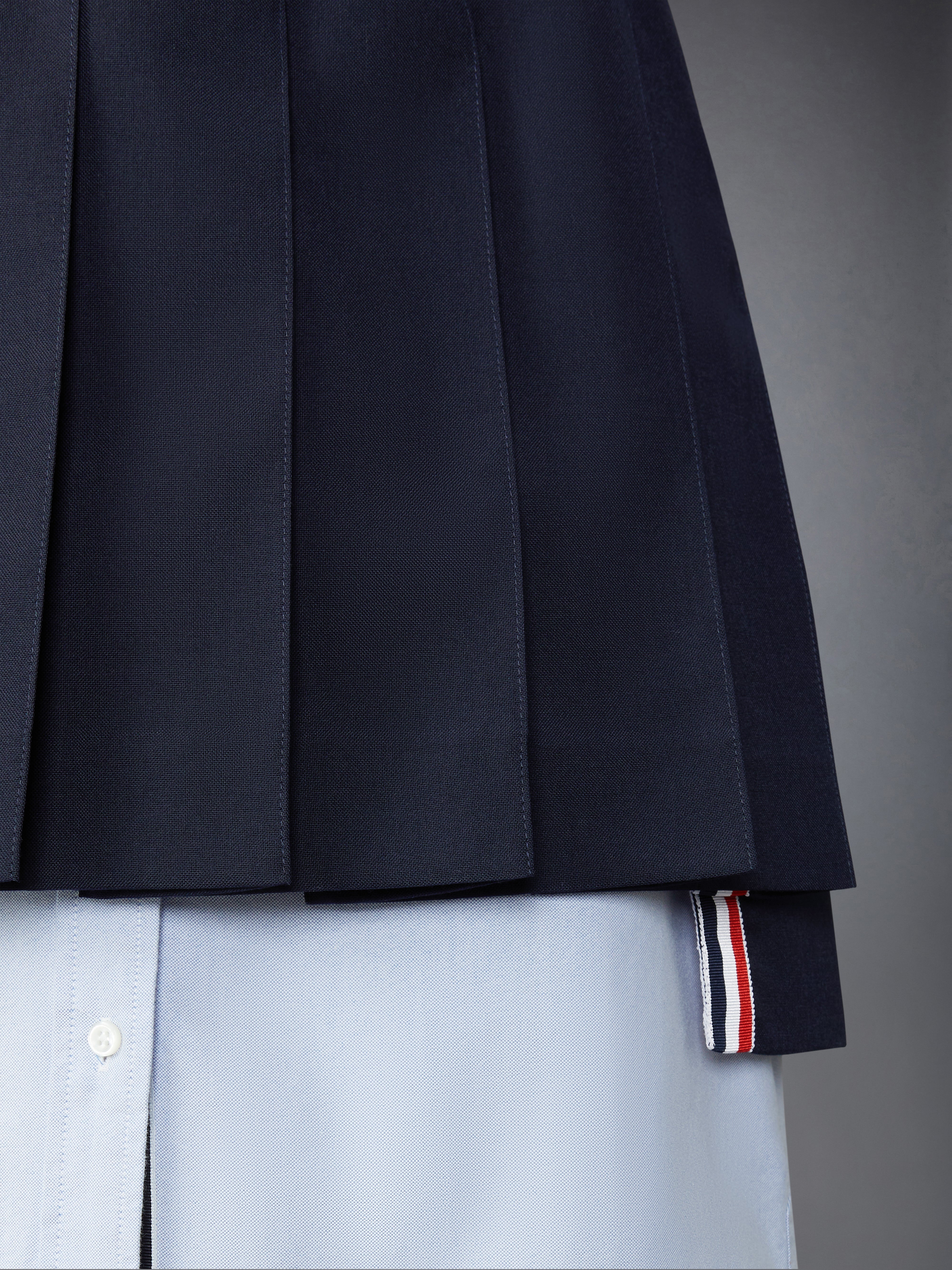Plain Weave School Uniform Pleated Mini Skirt - 6