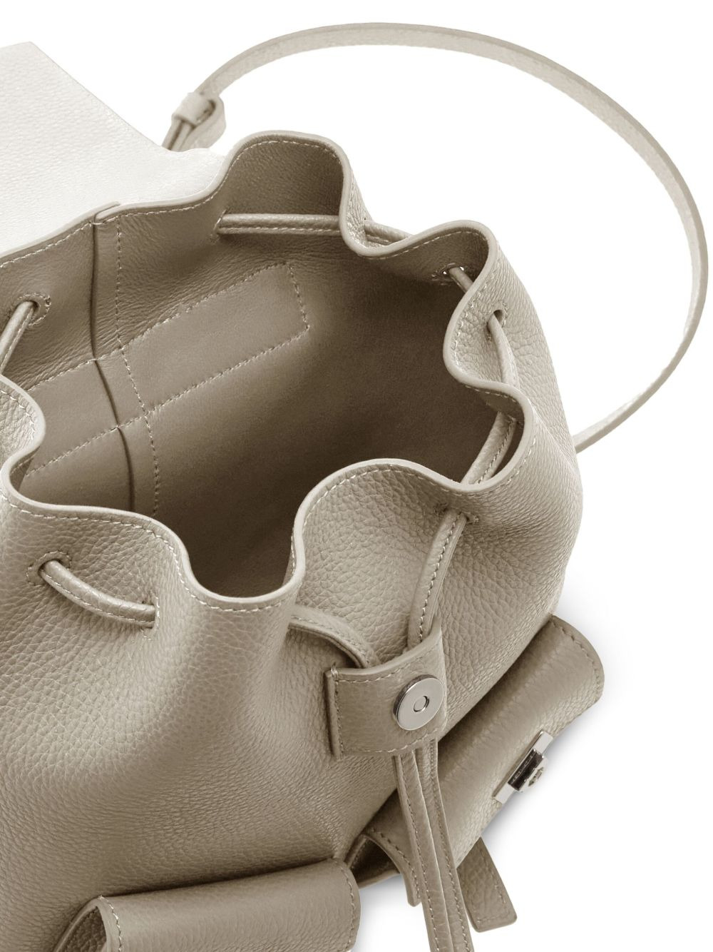geometric-flap drawstring backpack - 3