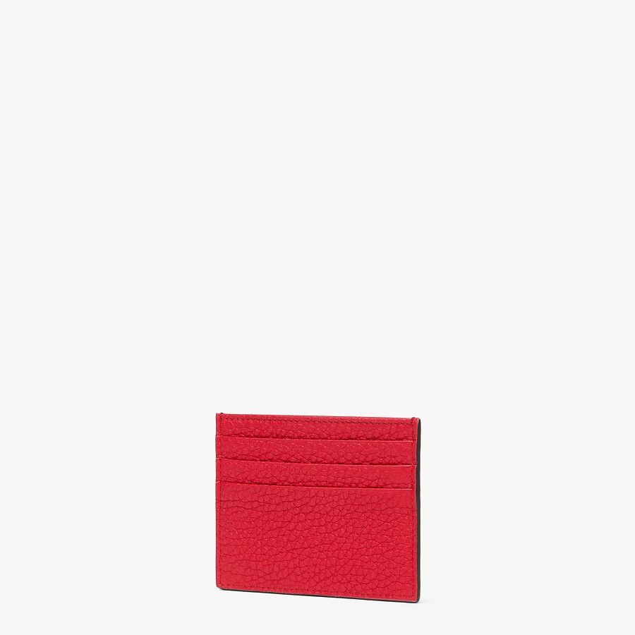 Red leather card holder - 2