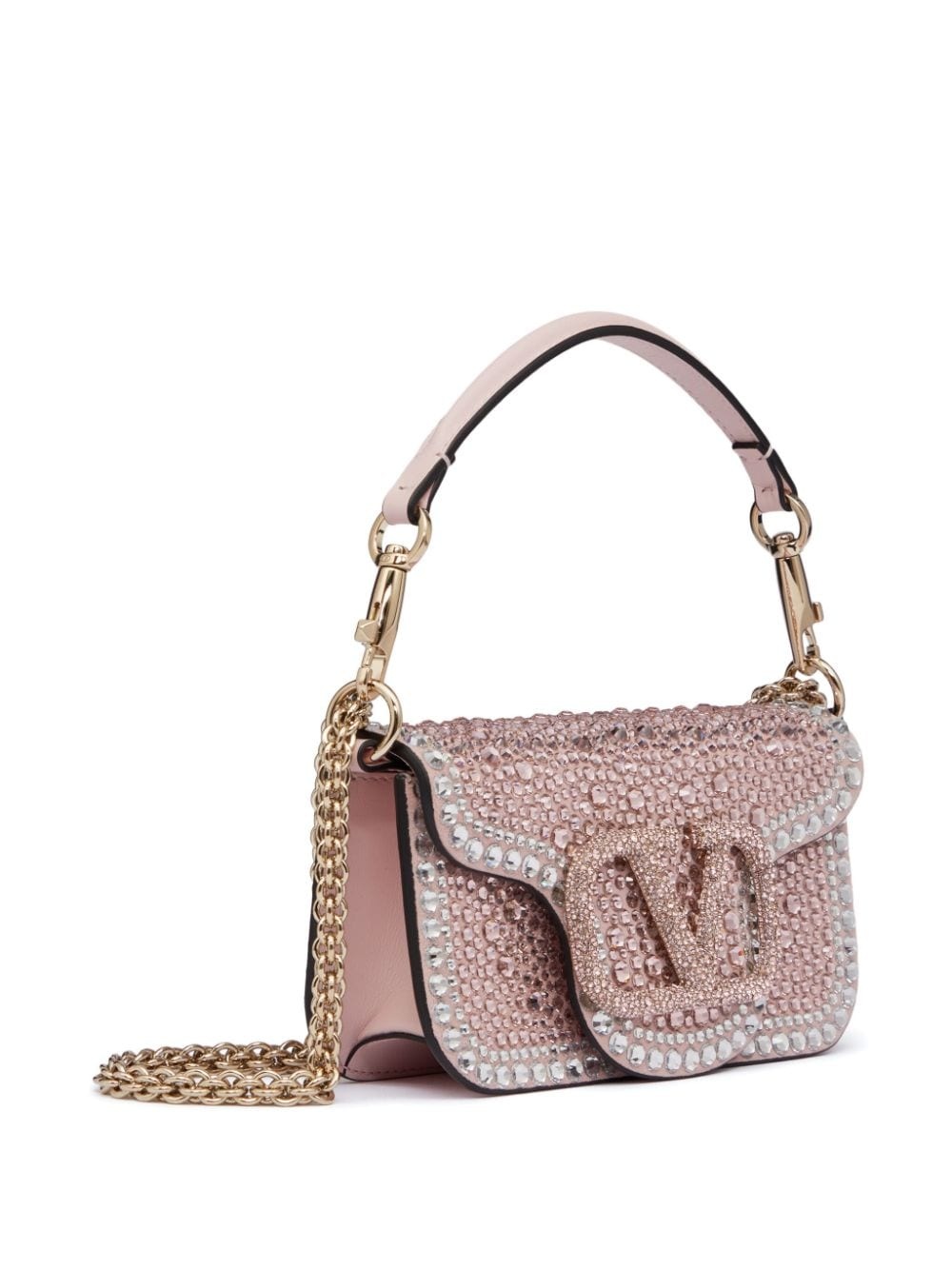 Loco Small Sequined Shoulder Bag in Pink - Valentino Garavani