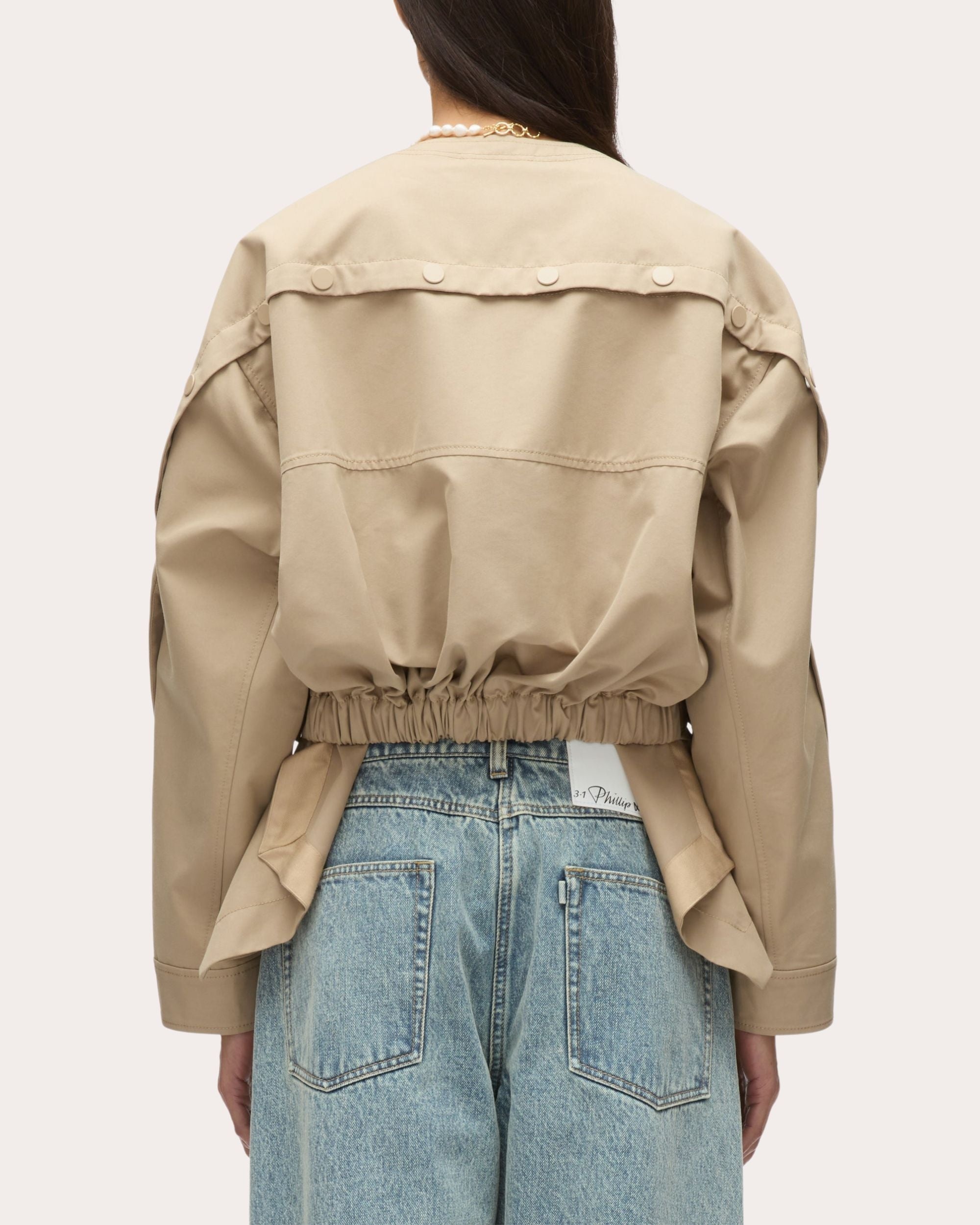 Flounce-Hem Cargo Utility Jacket - 2