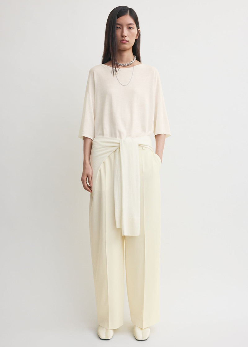 Totême Wide fluid trousers ecru outlook