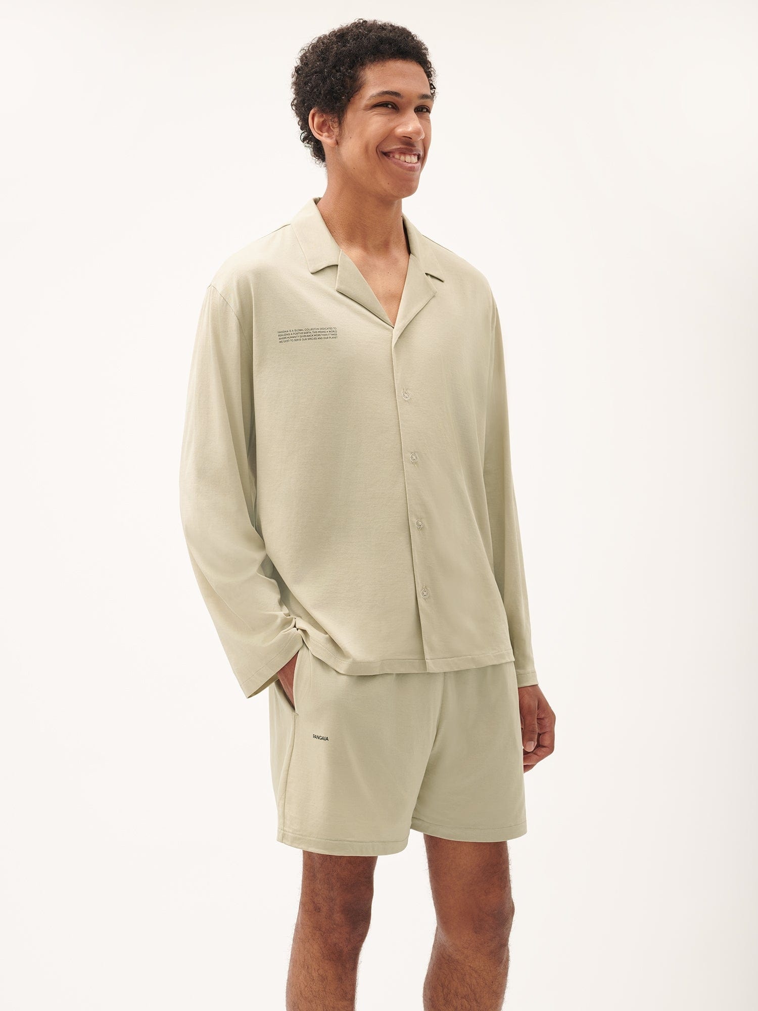 Mens 365 Lightweight Short Pyjama Shorts Set  - Maitake Beige - 2
