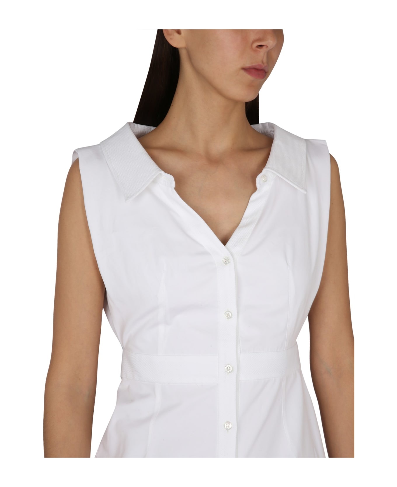Sleeveless Straight Dress - 4