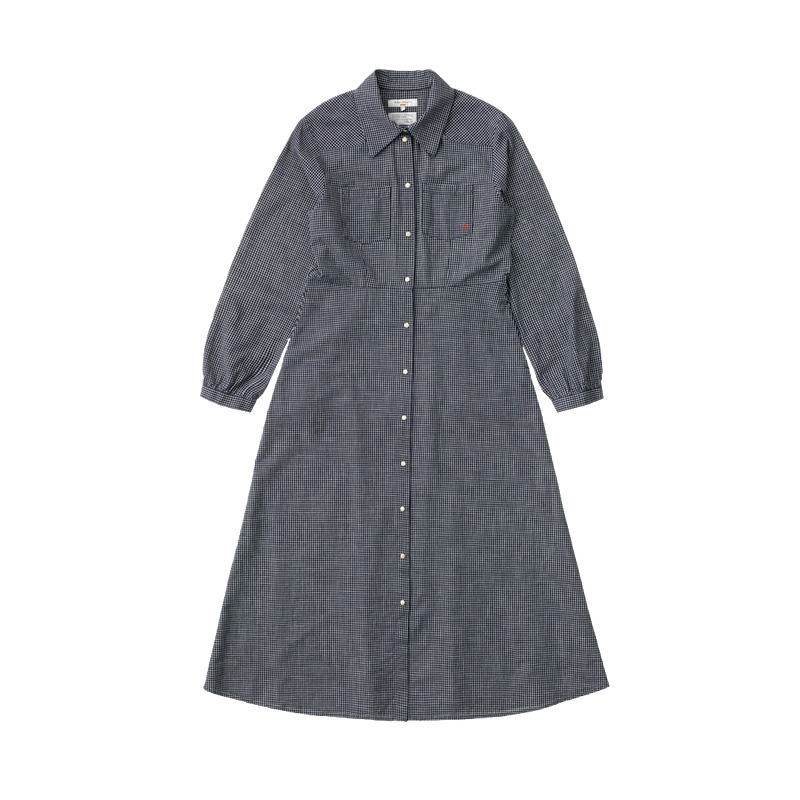 Selma Check Dress Indigo - 8