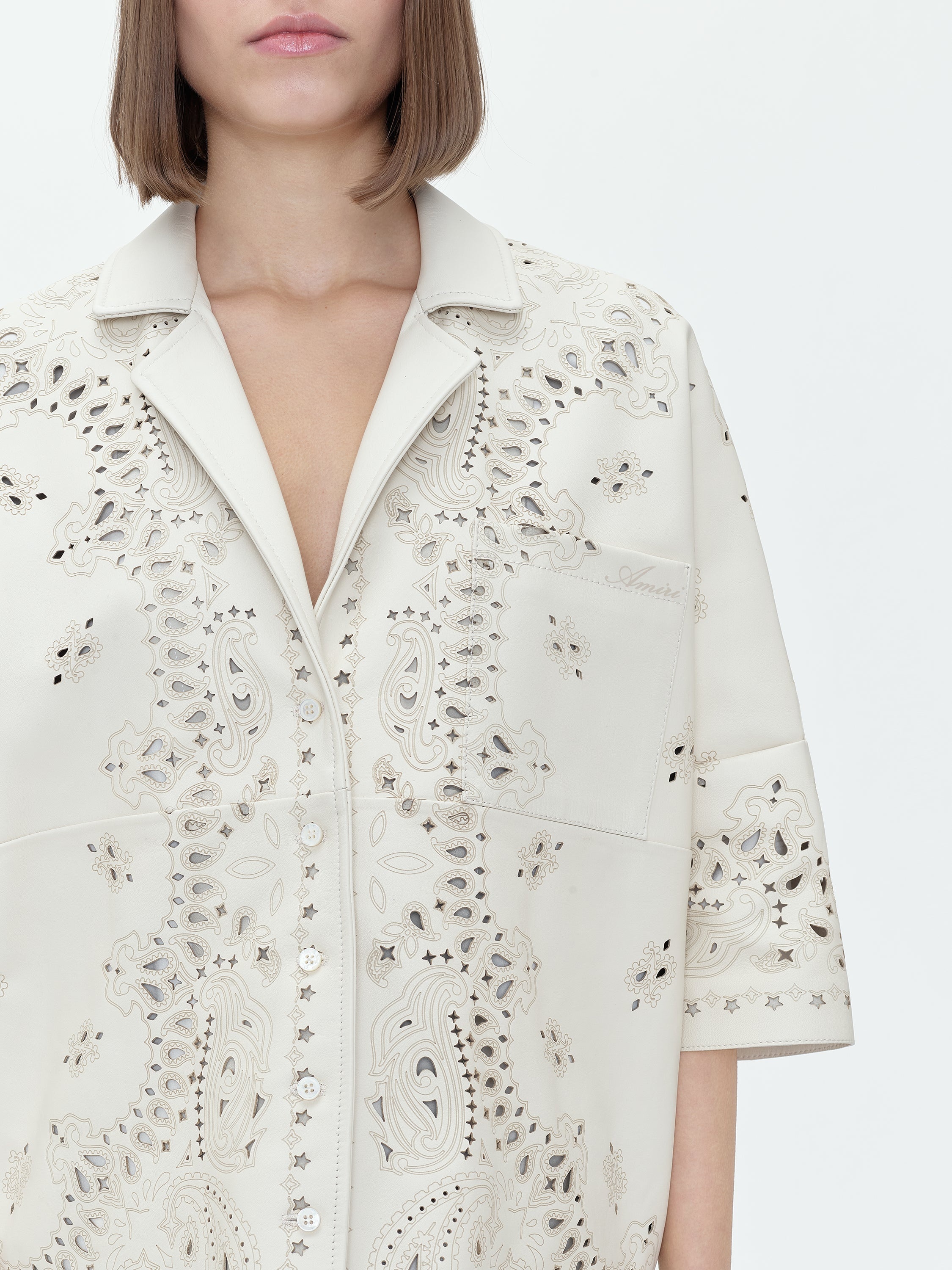 LEATHER BANDANA SHIRT - 5