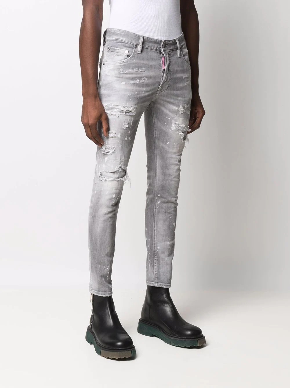 distressed-effect slim-fit jeans - 3