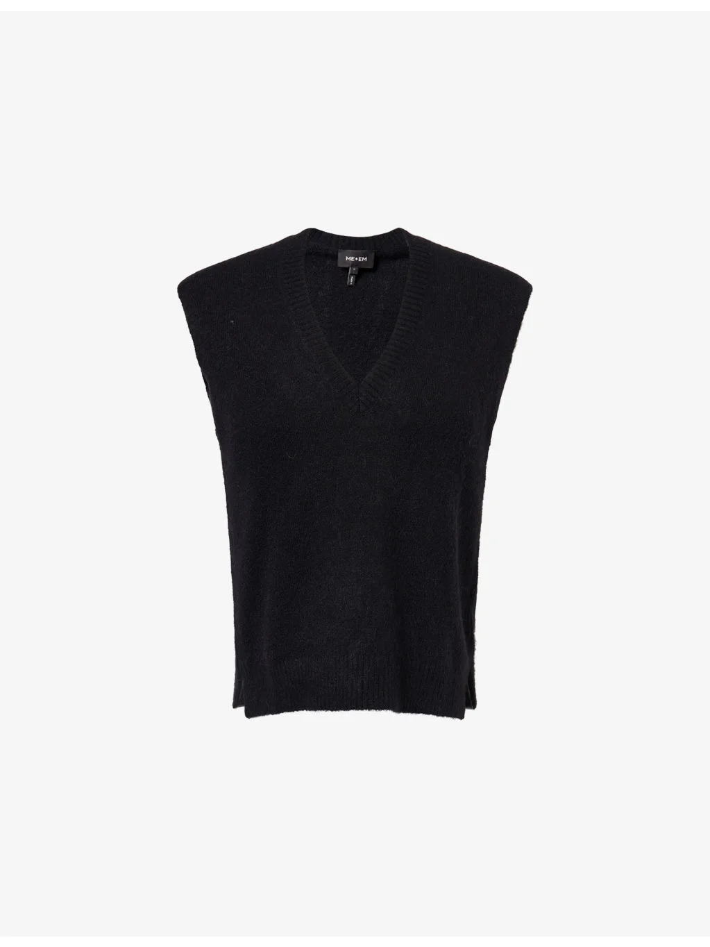 V-Neck Ribbed-Trim Wool-Blend Vest - 1