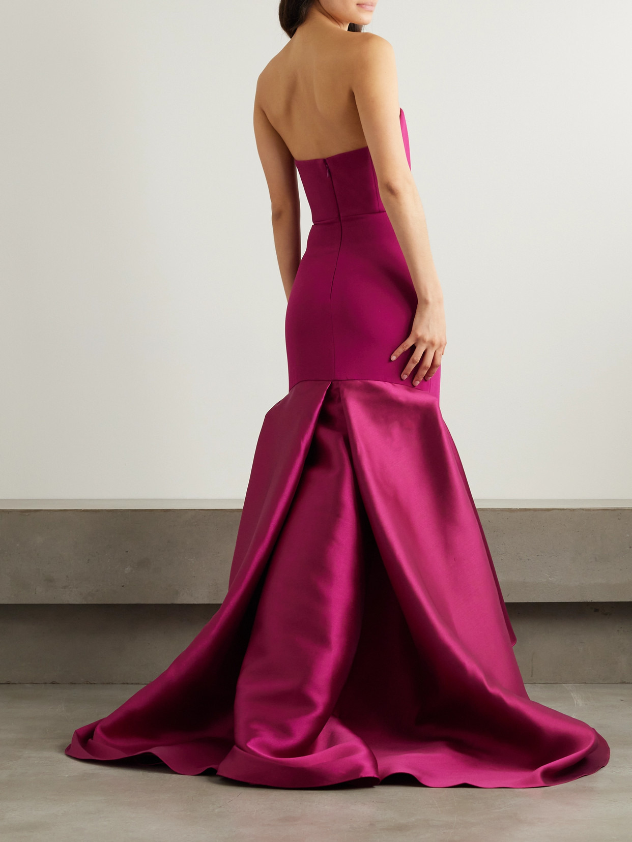 Jodi Strapless Crepe And Satin-twill Gown - 3