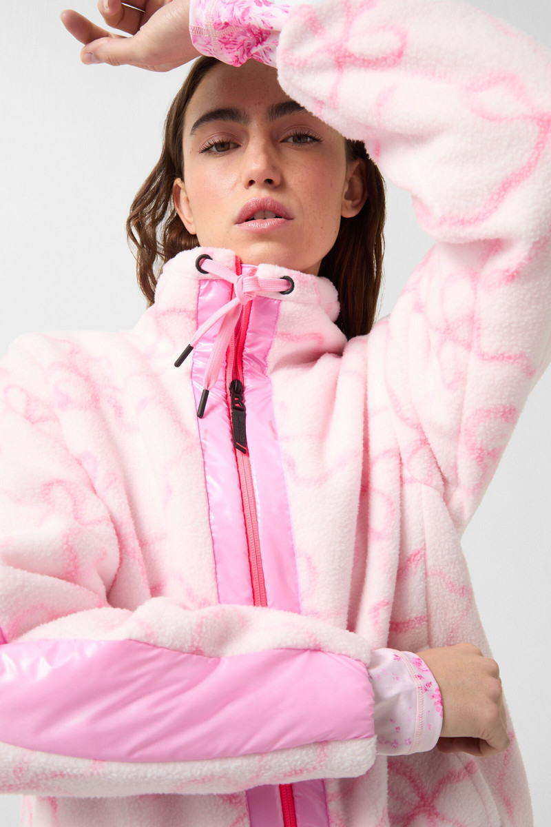 Ninetta Fleece mid layer in Pink/Off-white 5