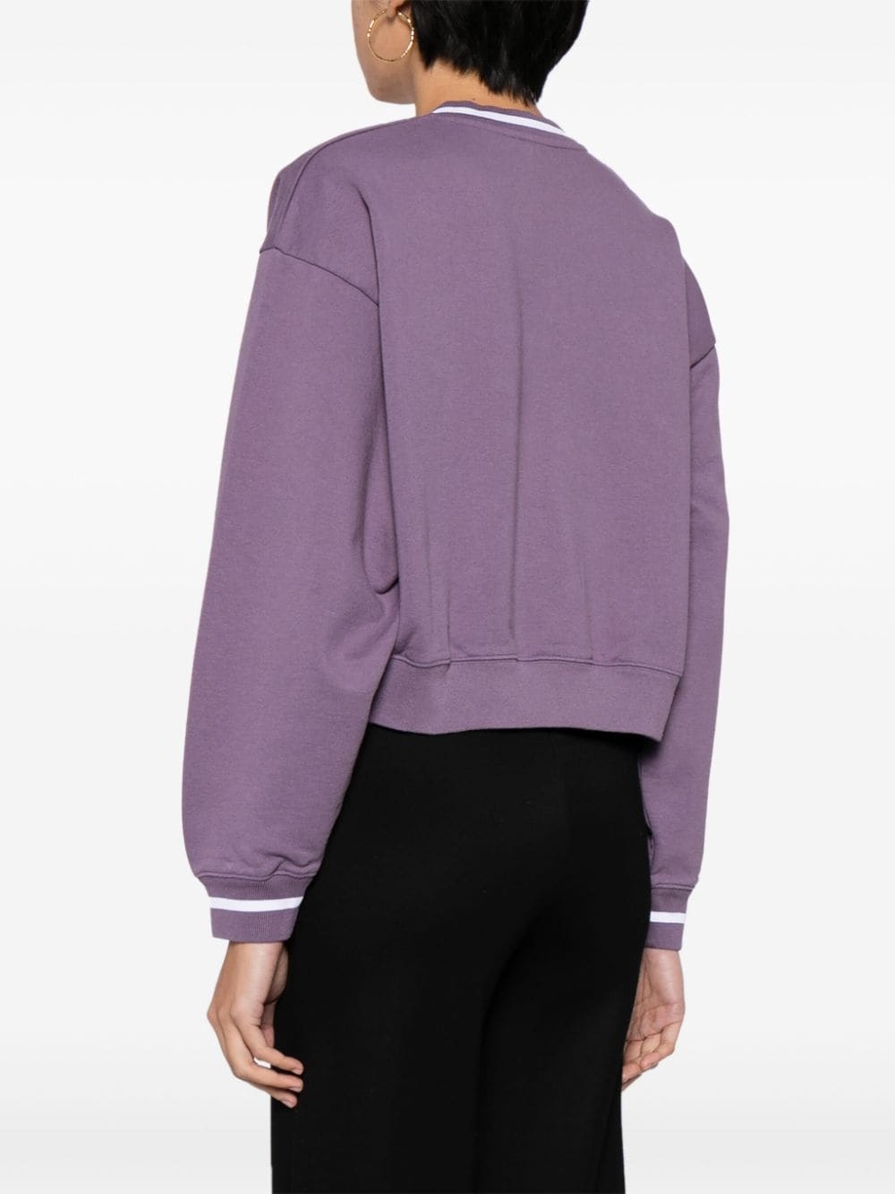 logo-embroidered V-neck sweatshirt - 4