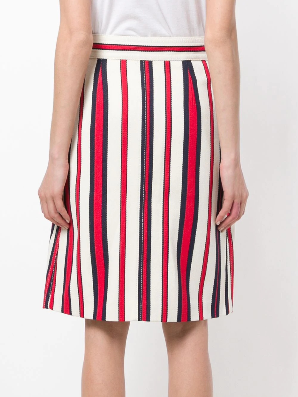 A-line striped denim skirt - 4