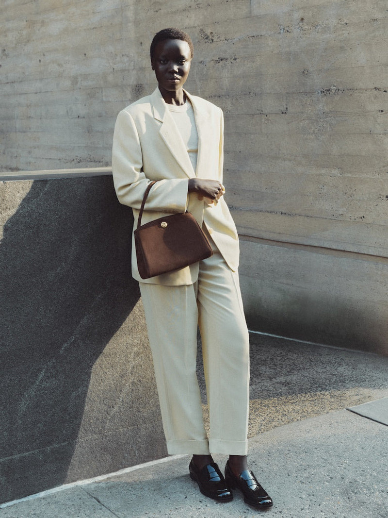 Liffner PUSHLOCK LADY BAG DARK BROWN SUEDE outlook