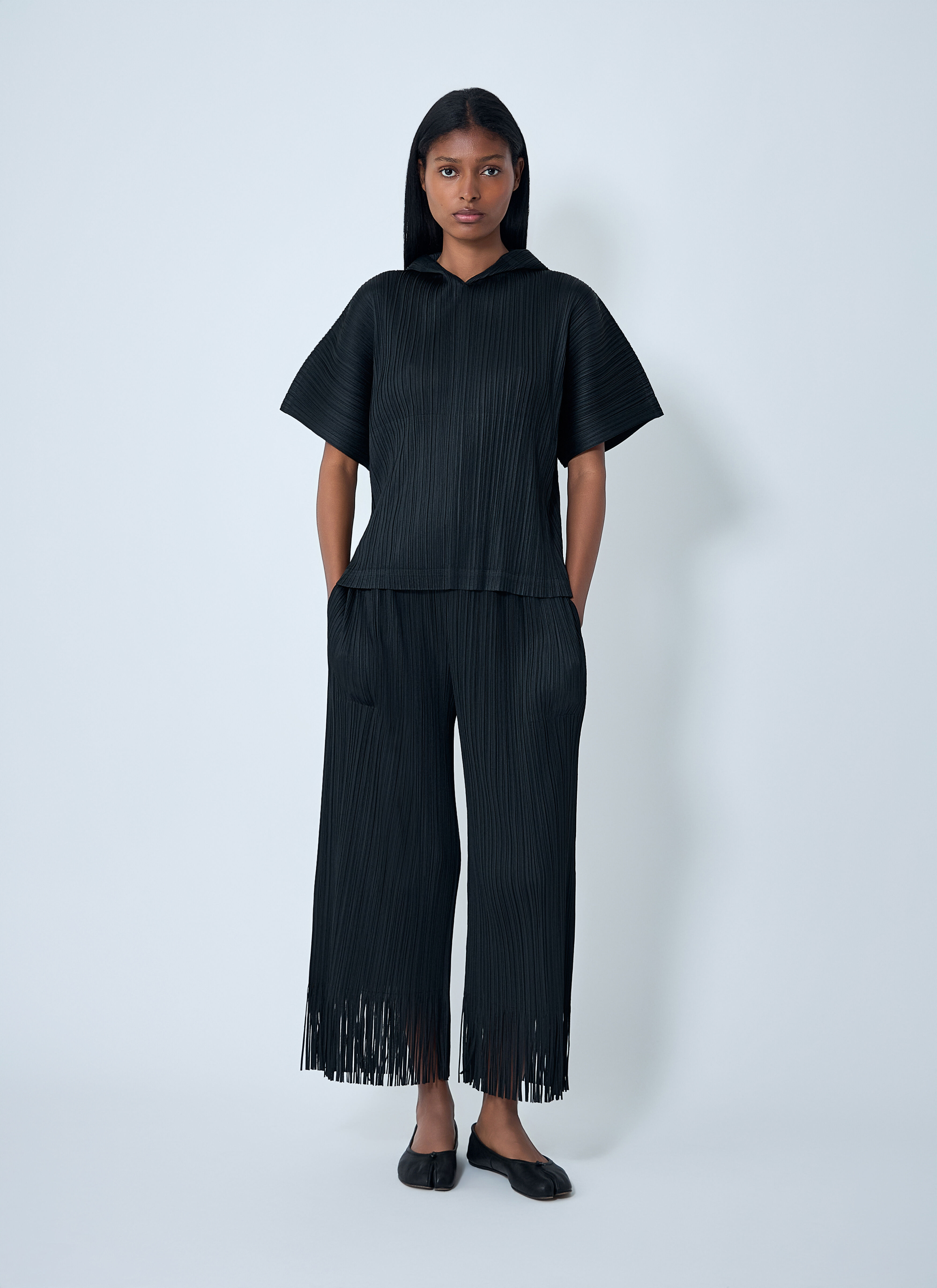 Hooded Pleated Shirt - 2