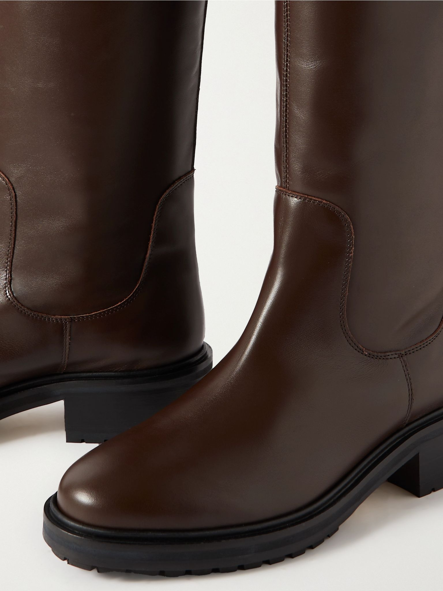 Henry leather knee boots Chocolate - 4