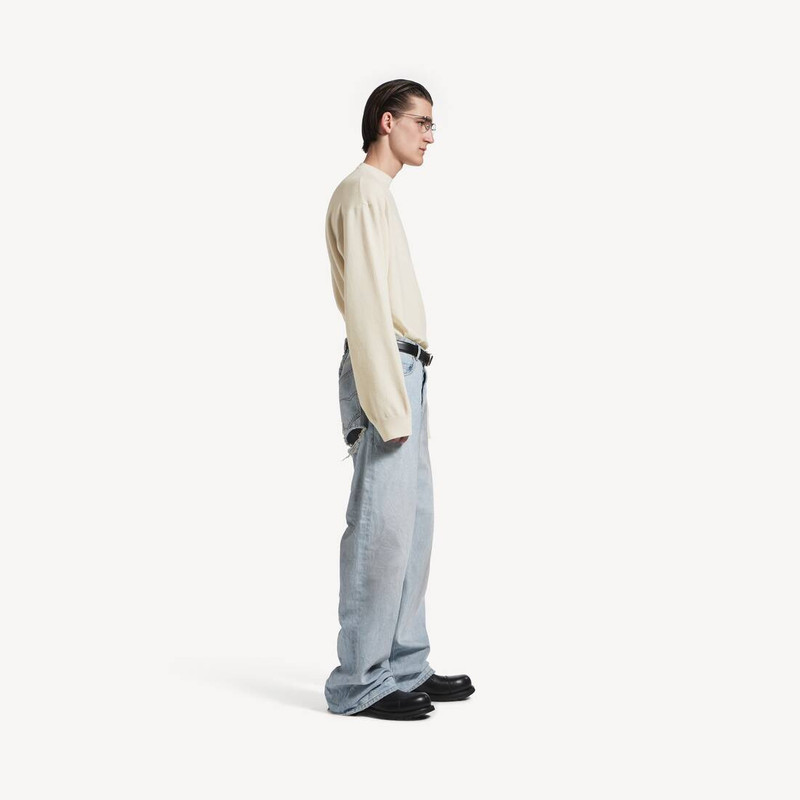 Men's Crewneck Sweater in Cream 3