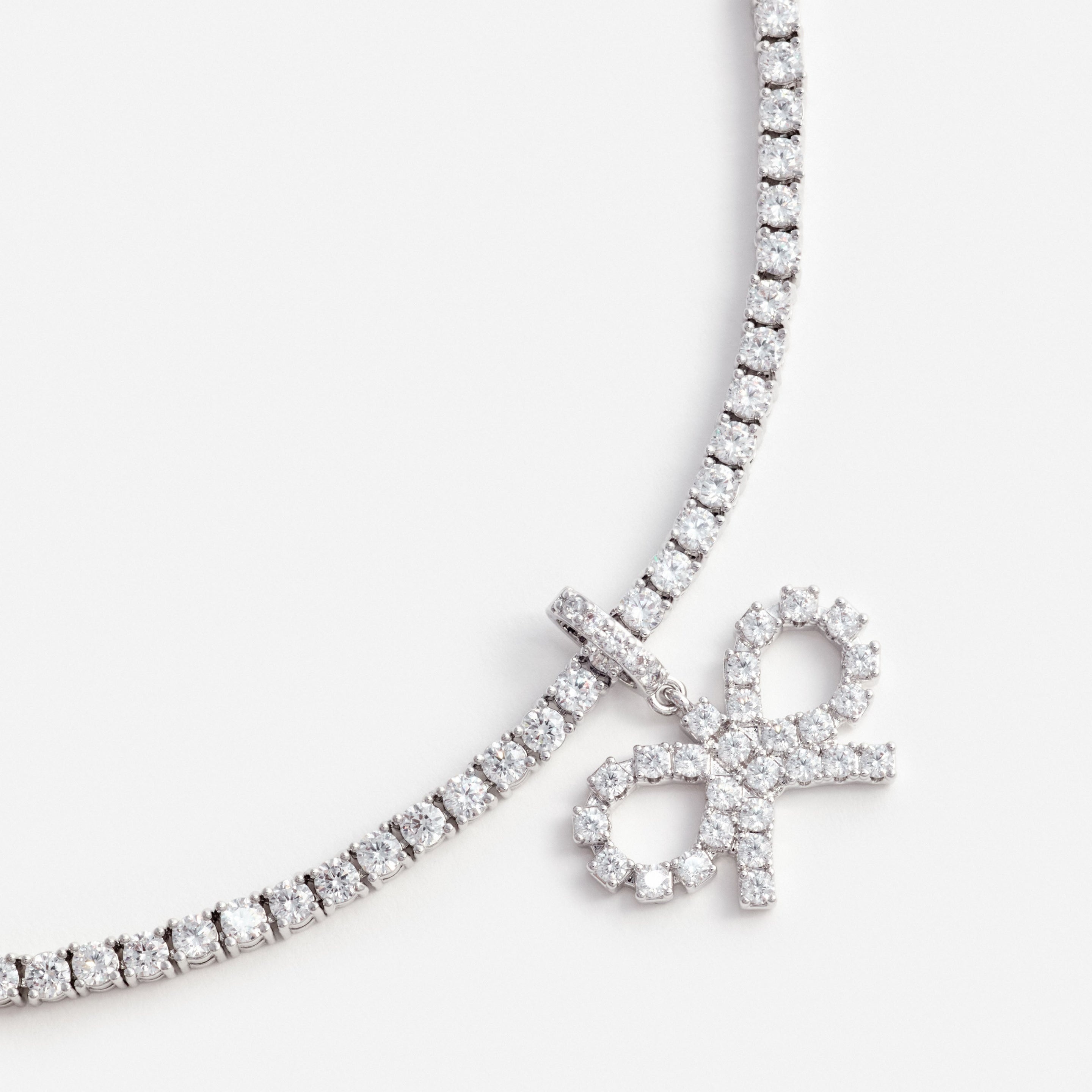 Crystal Bow Tennis Necklace - 2