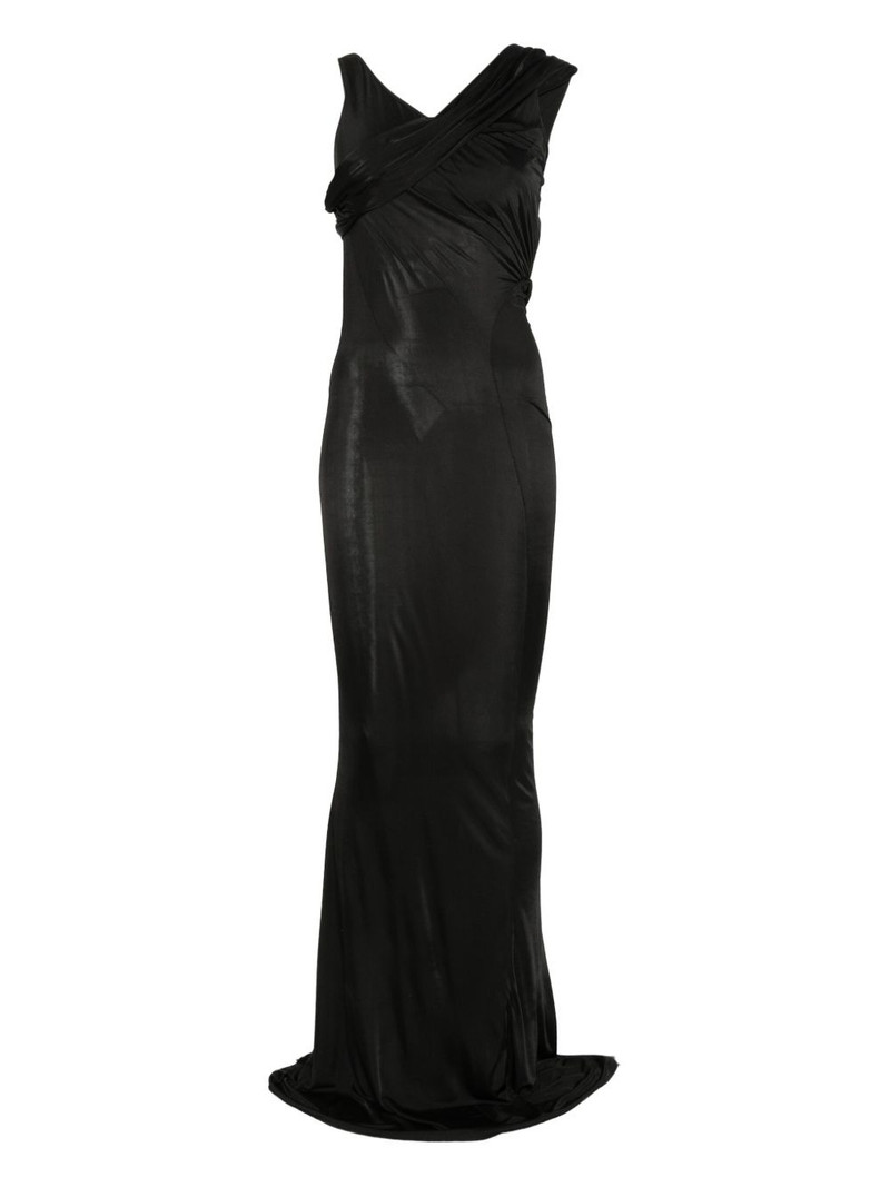 draped sleeveless dress 1