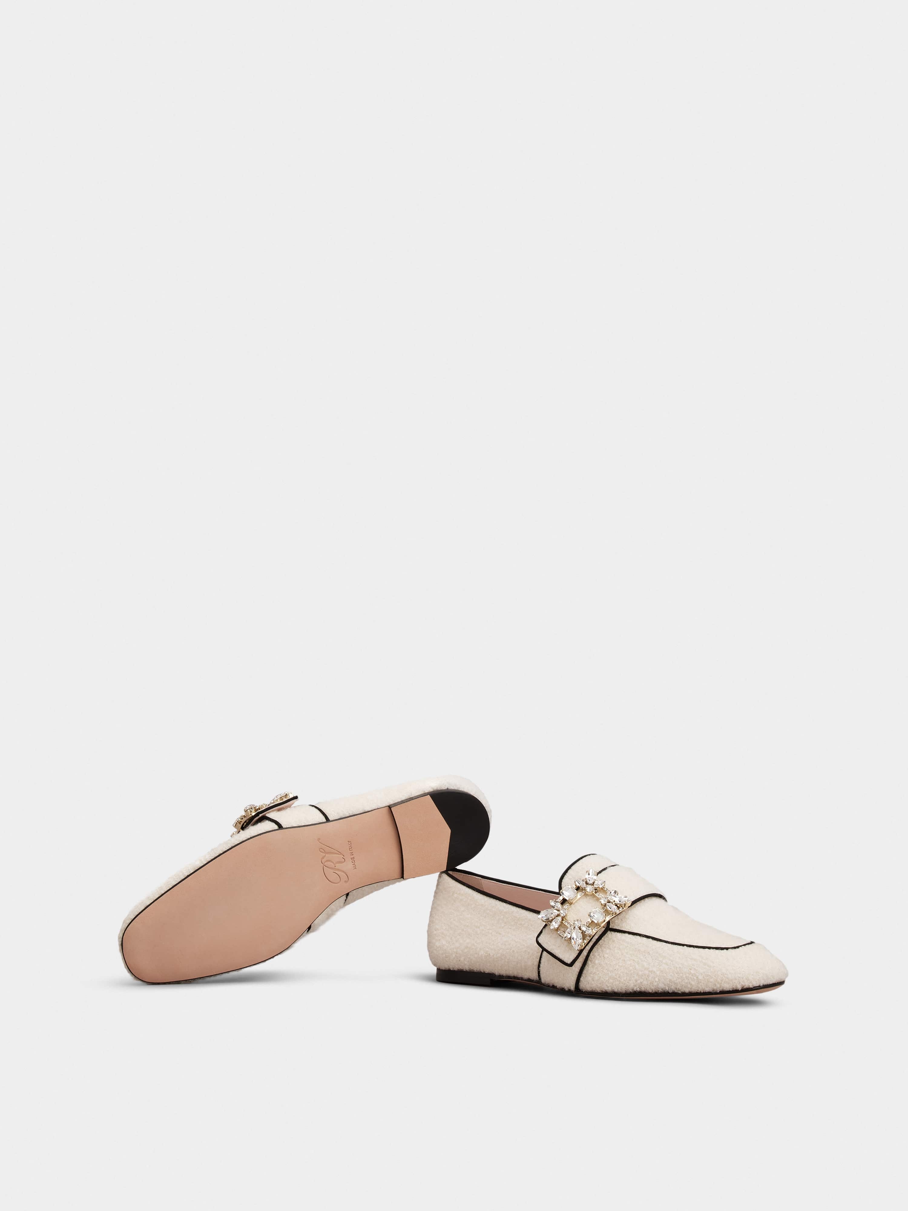 Mini Broche Vivier Buckle Loafers in Fabric - 6