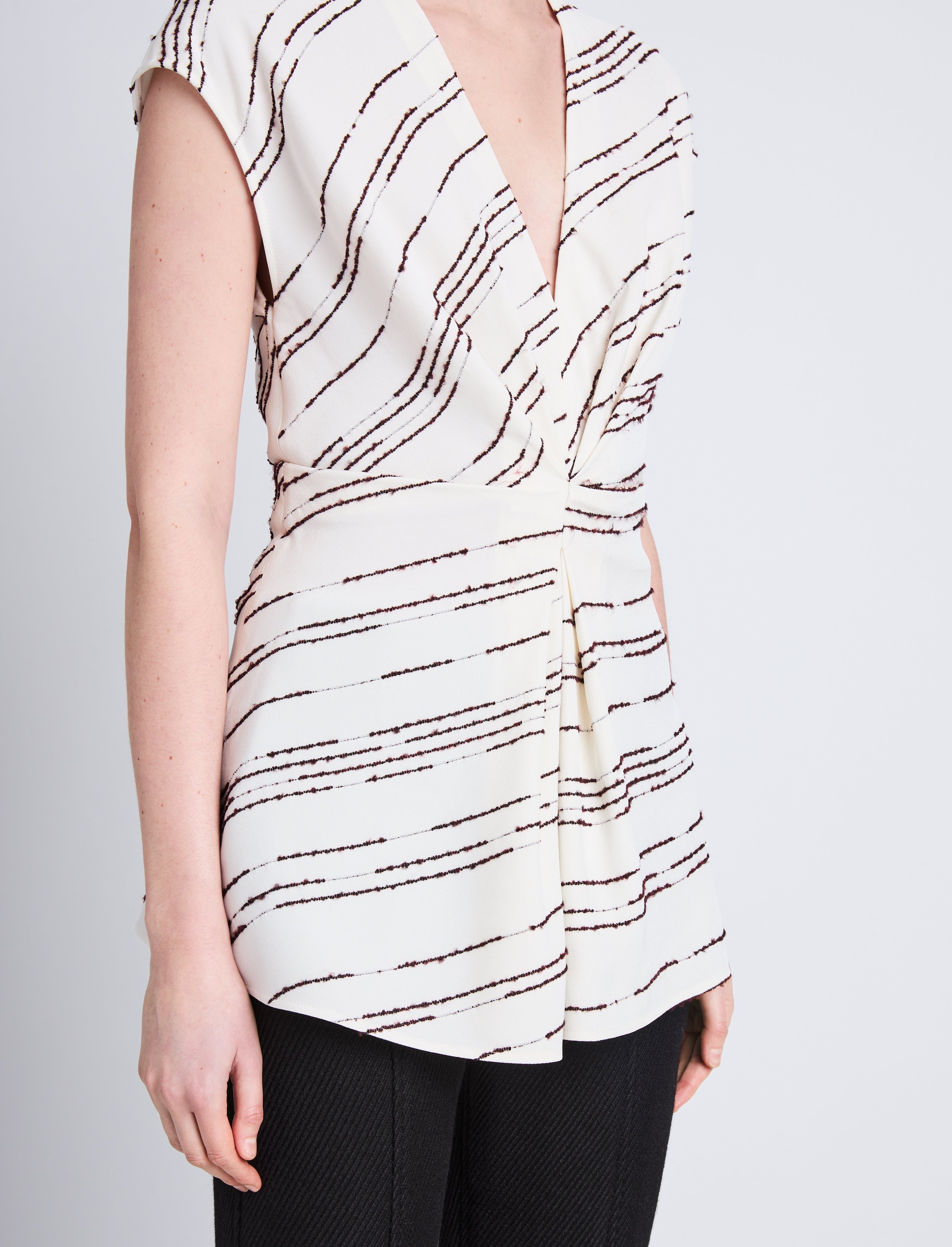 Stella Top in Textured Stripe Flou - 6