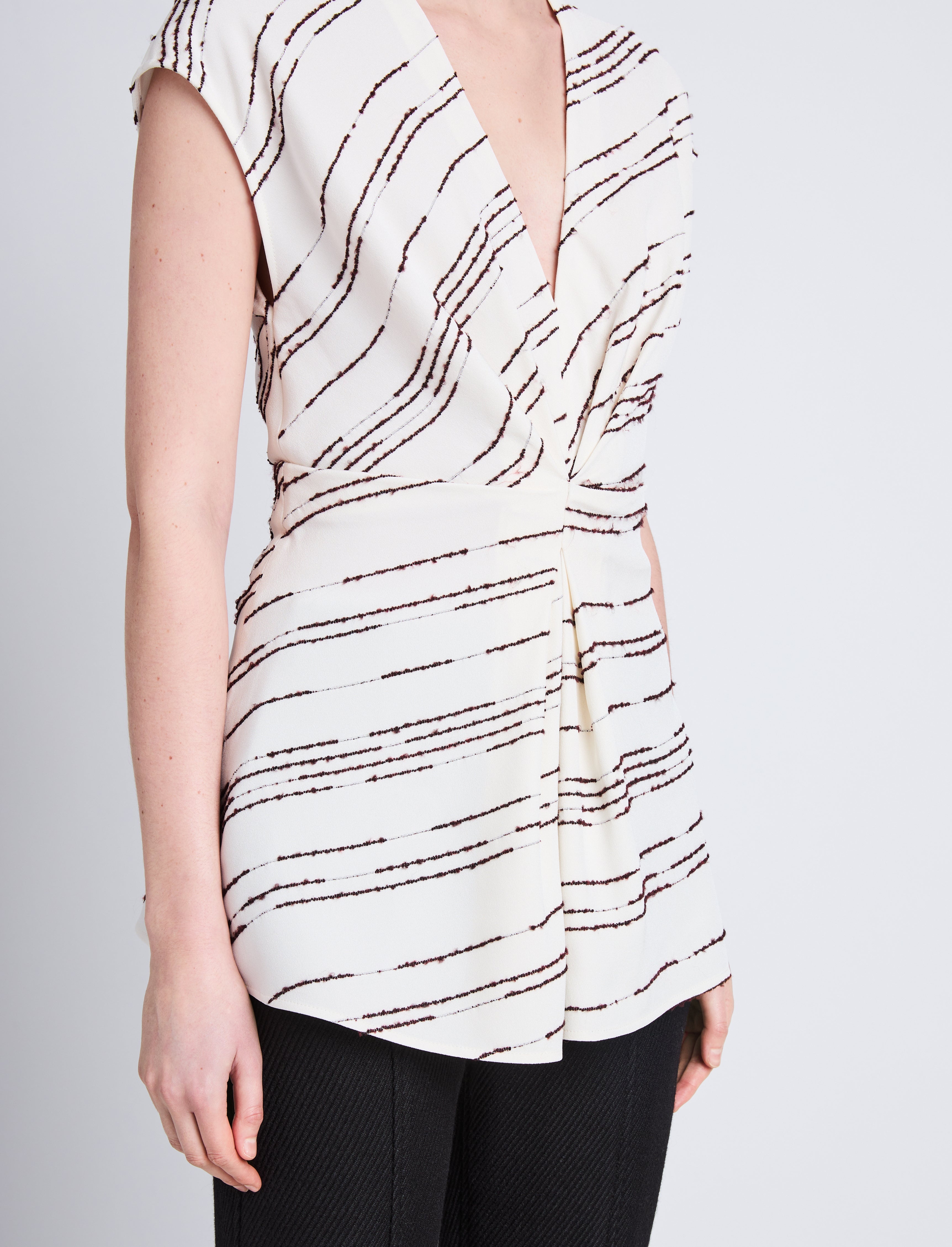 Stella Top in Textured Stripe Flou - 6