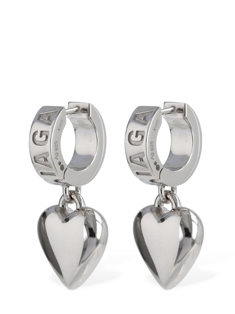 Sharp Heart recycled silver earrings - 4