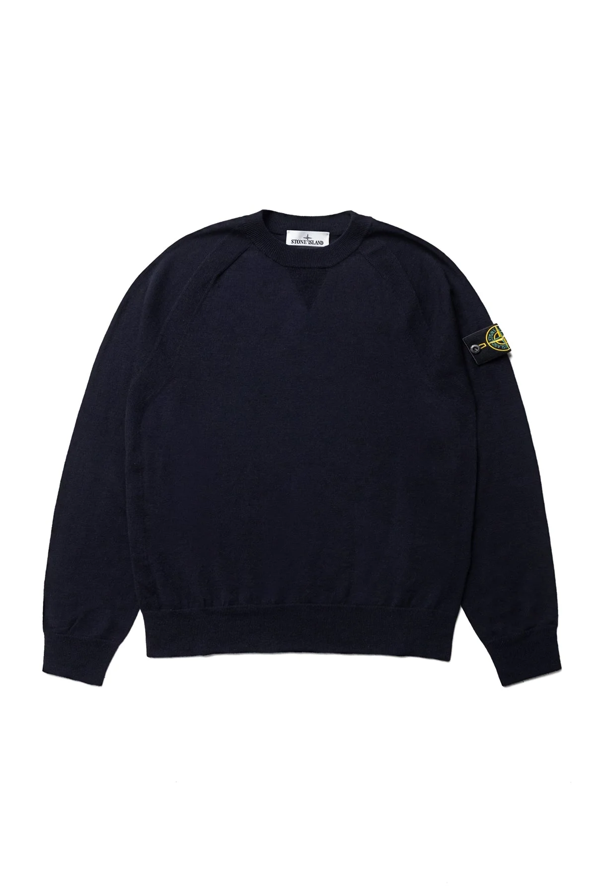 Stretch RWS Wool Crewneck - Navy Blue - 1