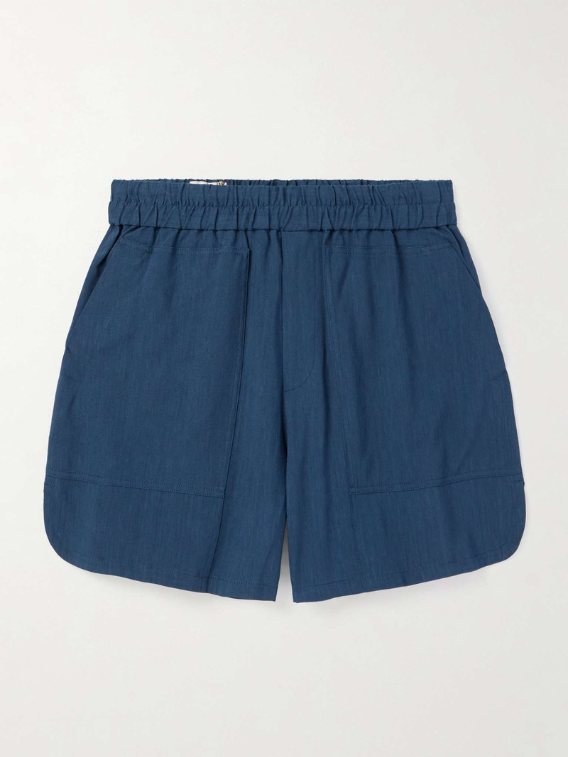 Straight-Leg Linen-Blend Shorts 1