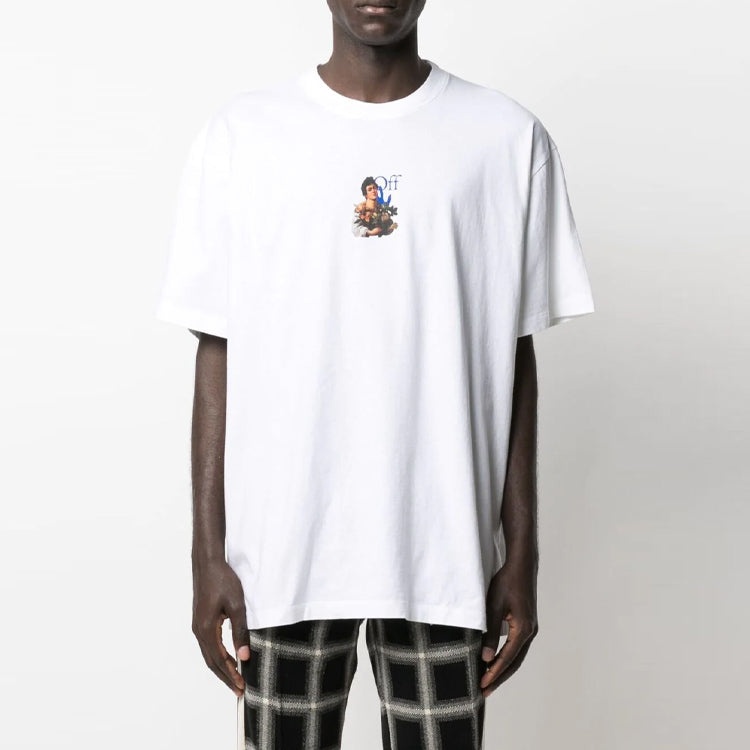 Off-White SS21 Printing Round Neck Pullover Short Sleeve Loose Fit White OMAA038S21JER0070140 - 3