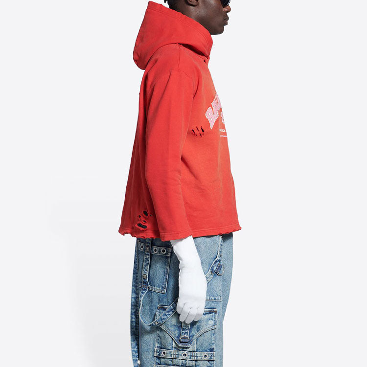 Balenciaga Maison Balenciaga Cropped Hoodie 'Cardi Red' 670946-TLVJ3-6441 - 4
