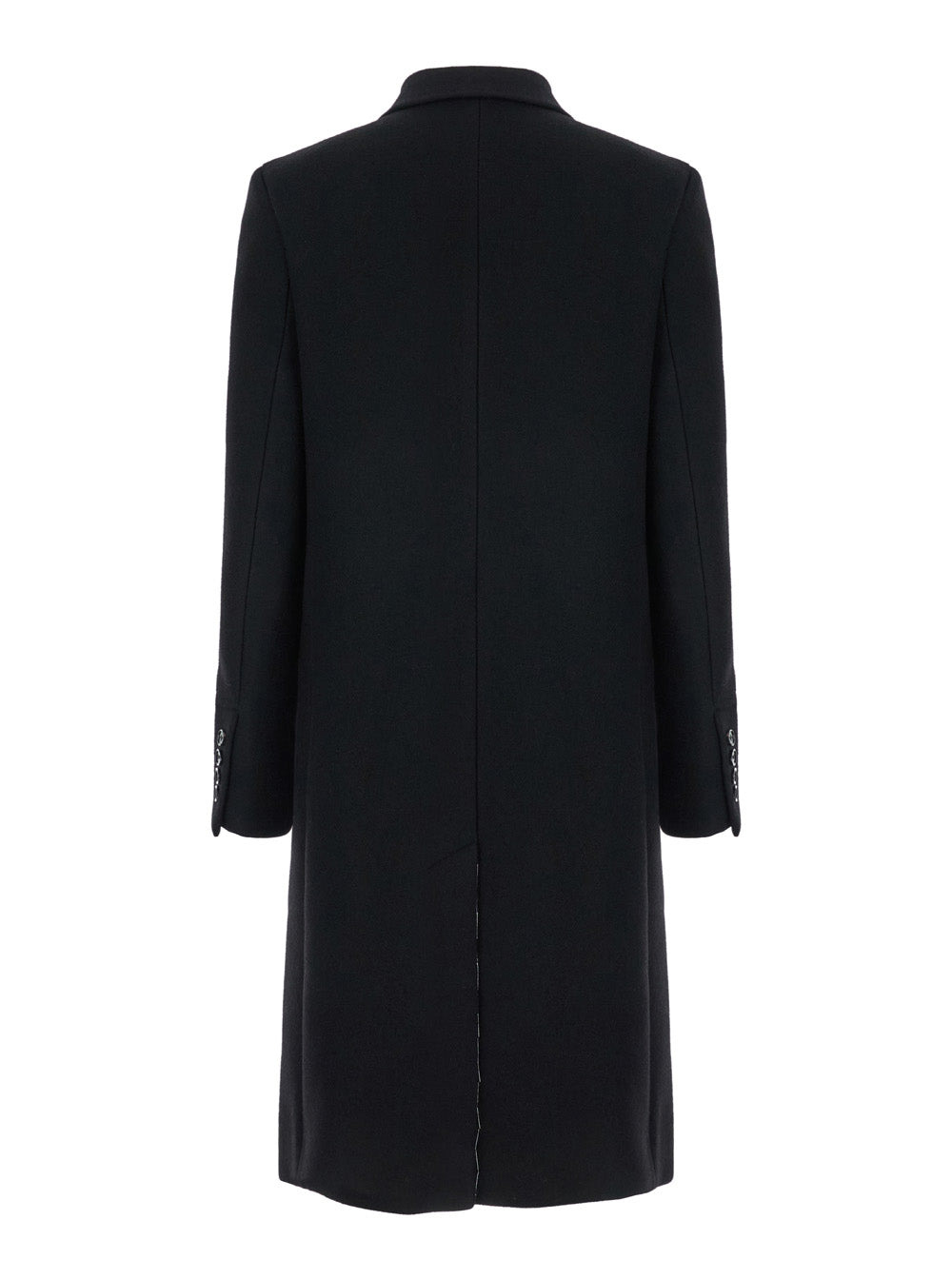 Ami Paris Women Black Double-Breasted Coat With Peak Revers In Wool Woman - 2