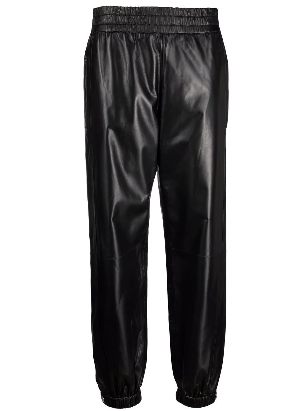 elasticated leather trousers - 1