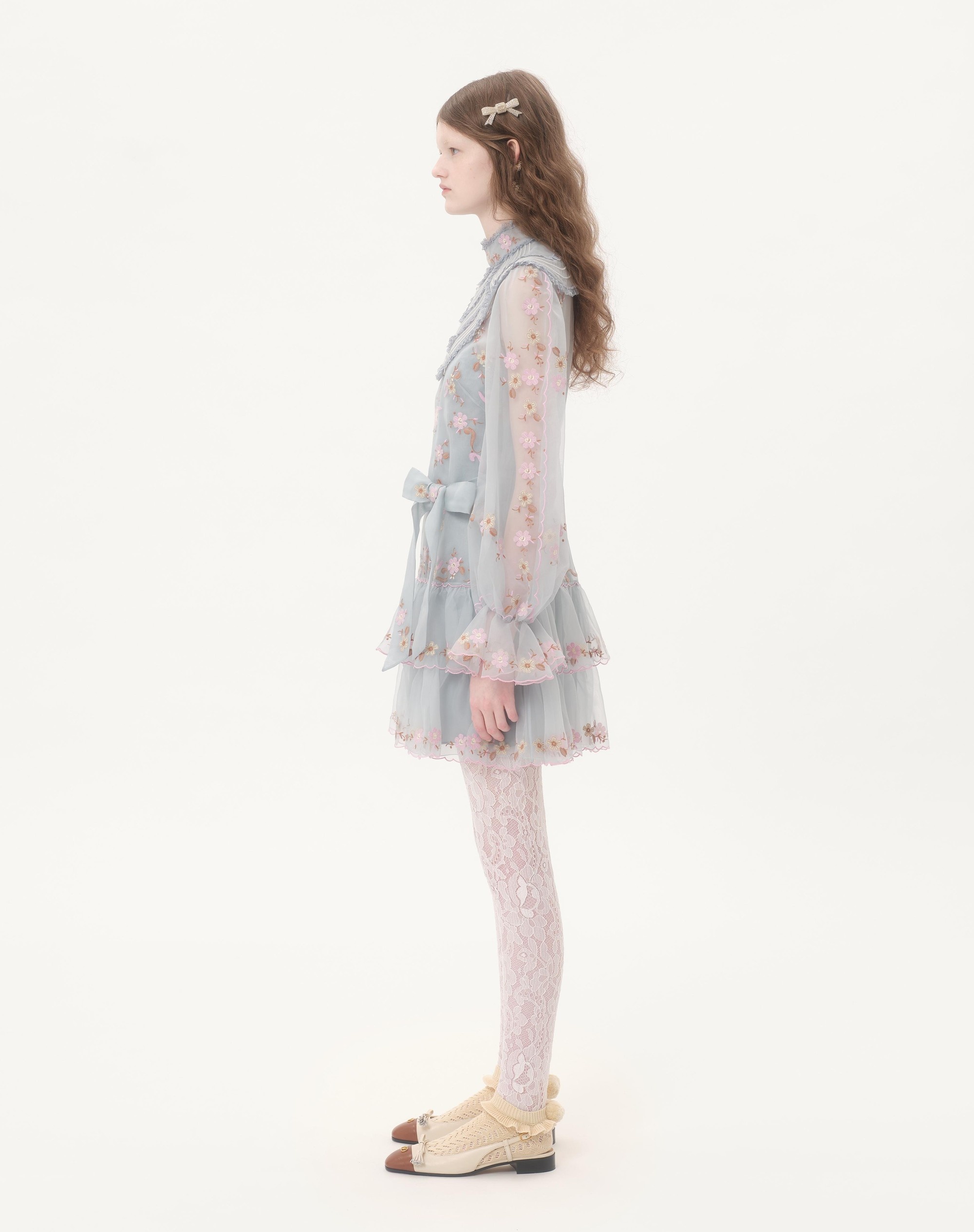 SHORT EMBROIDERED ORGANZA DRESS - 6