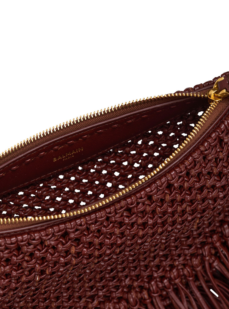 Fringed Ébène Hobo Mini bag in woven leather 7