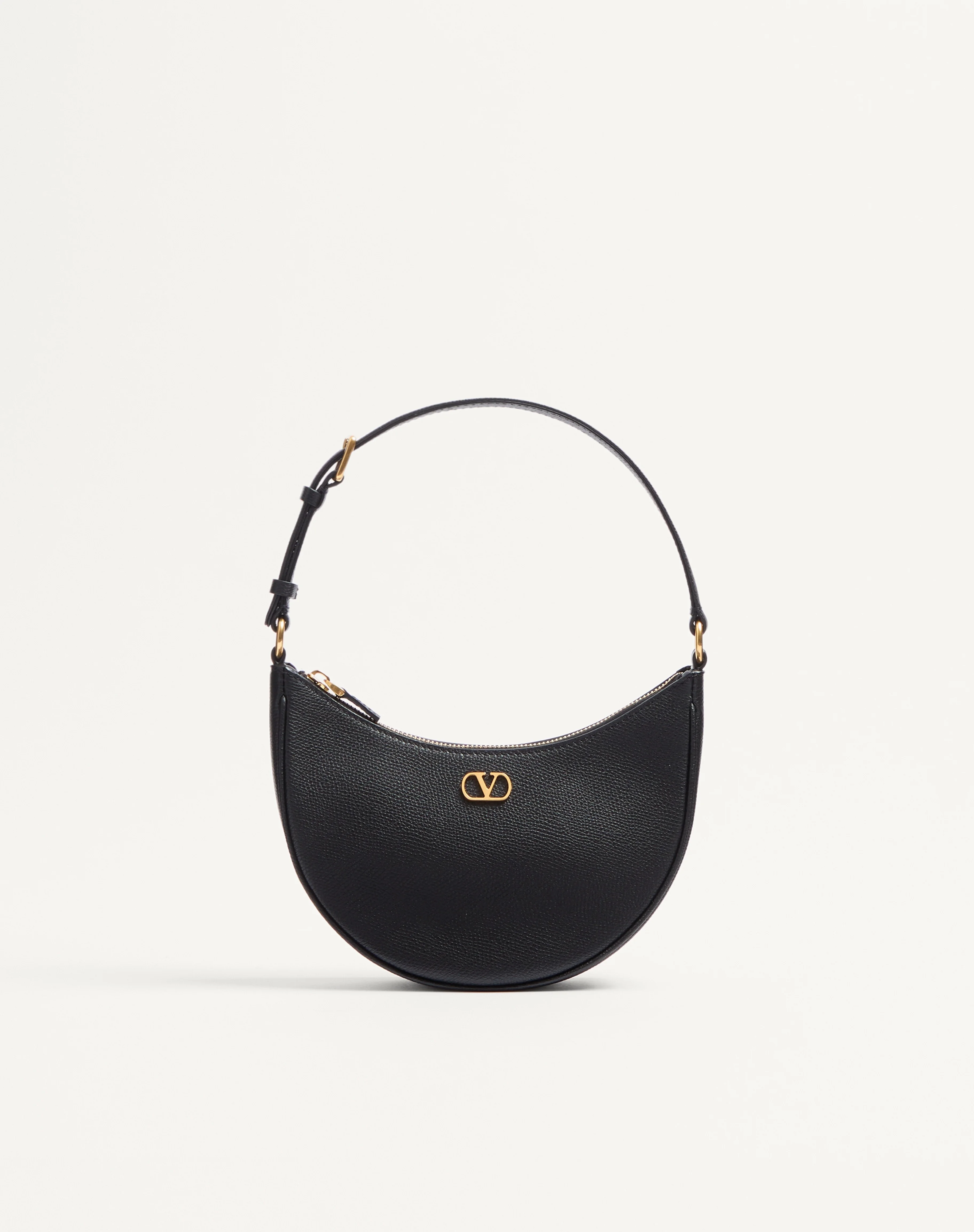 VLOGO SIGNATURE MINI HOBO BAG IN GRAINY CALFSKIN - 1