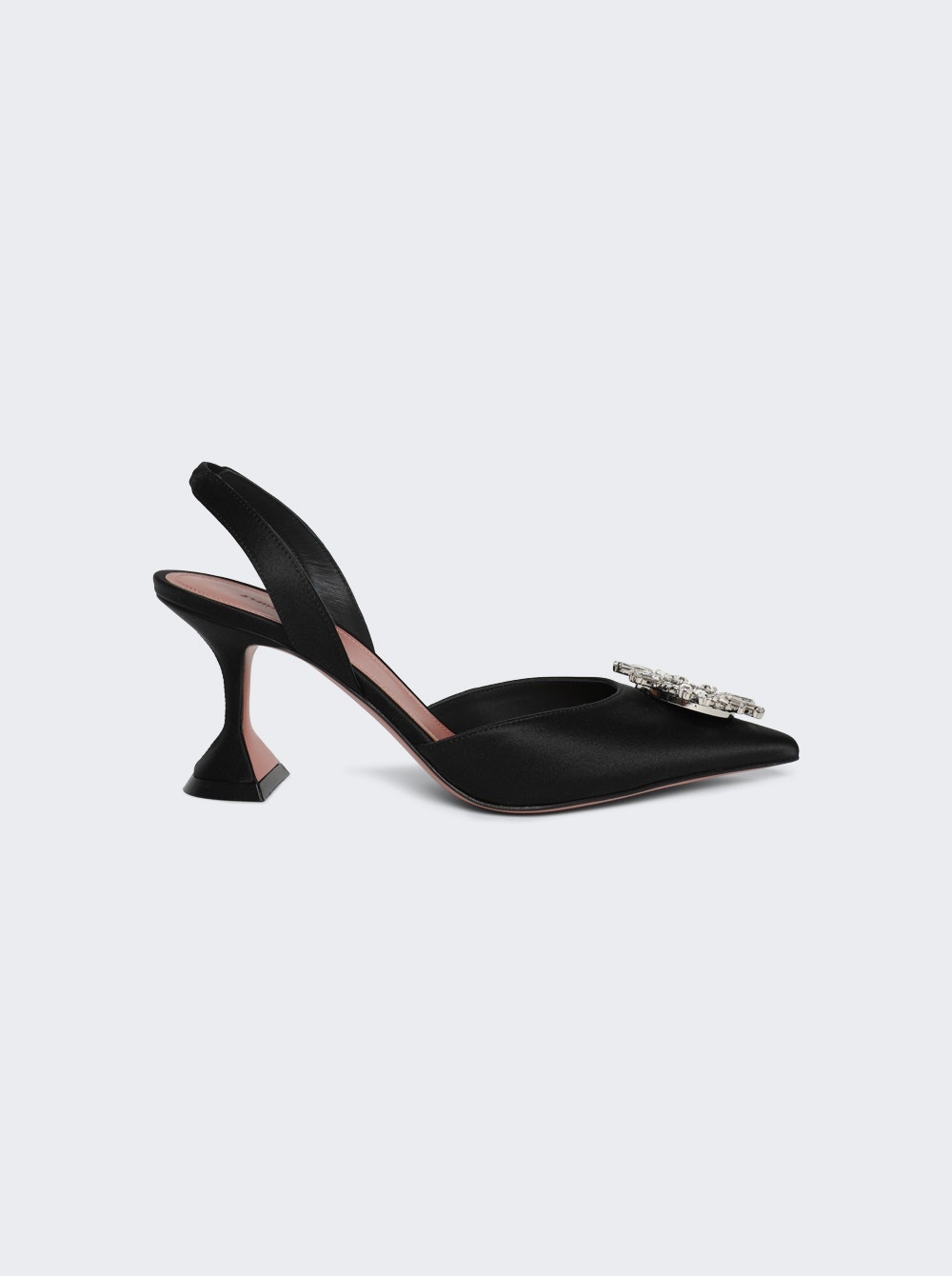 Begum Satin Slingback Pumps Black - 1