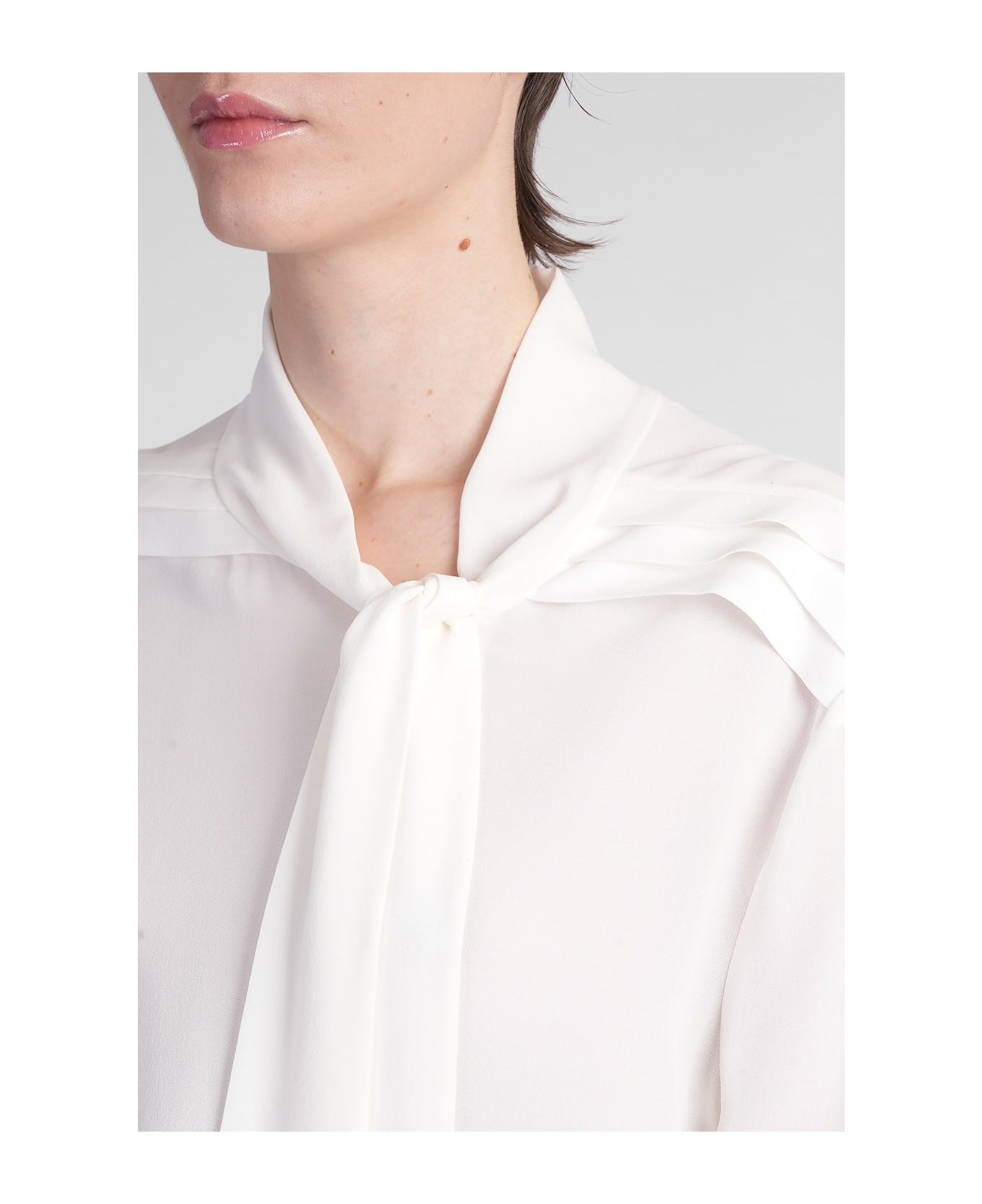 Shirt In Beige Silk - 5