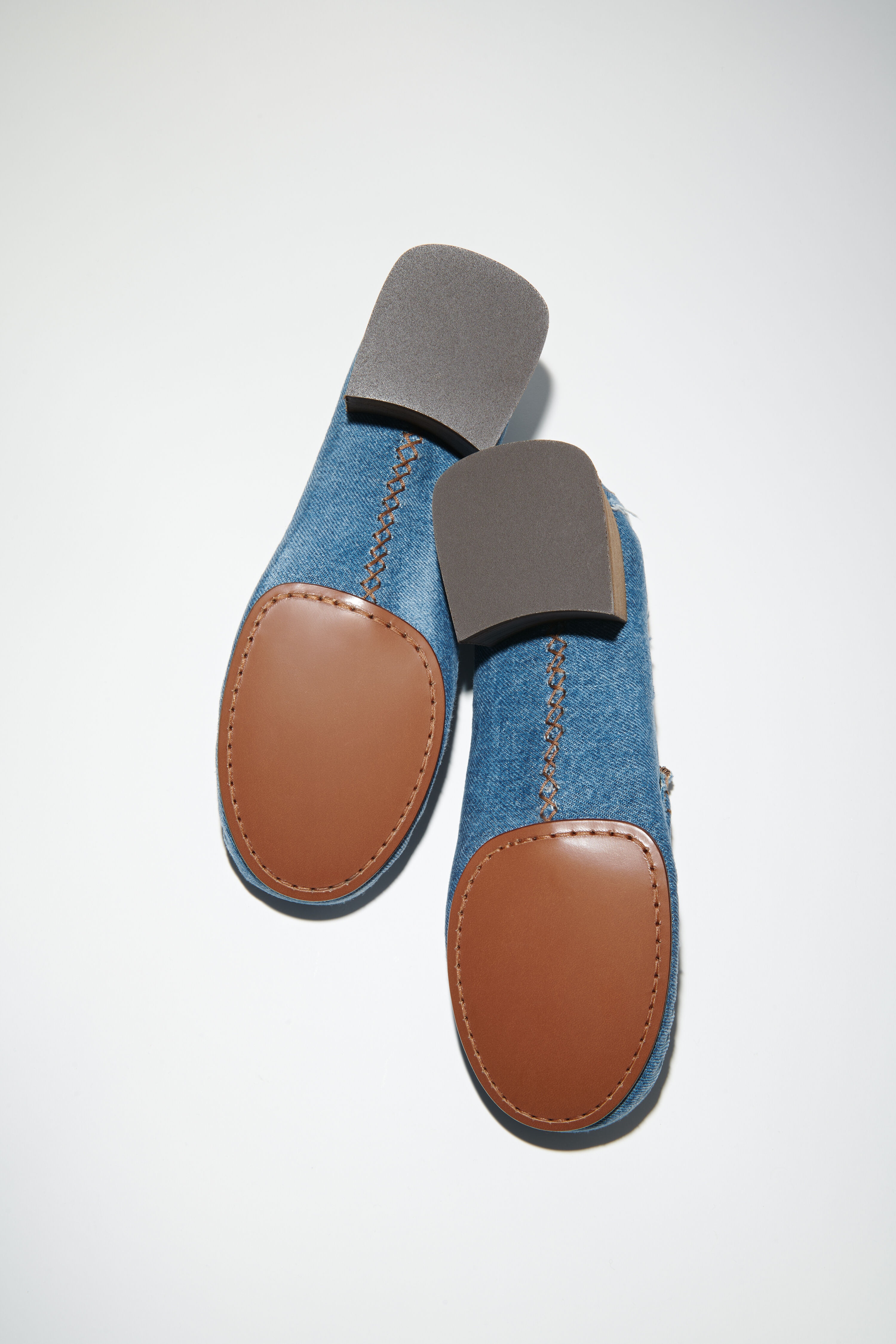 Heeled denim loafers - Blue - 4