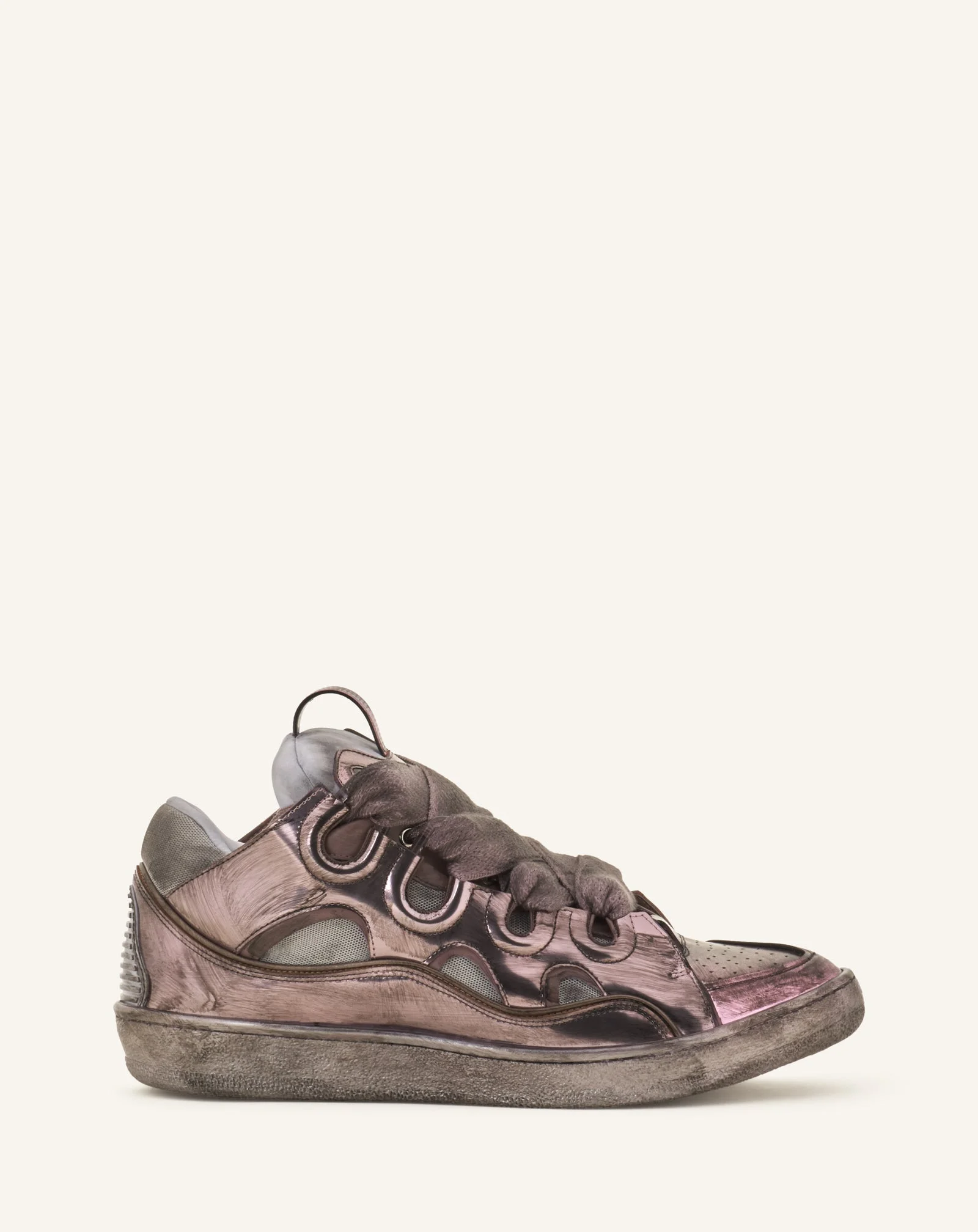 CURB SNEAKERS IN METALLIC TECHNICAL FABRIC - 1