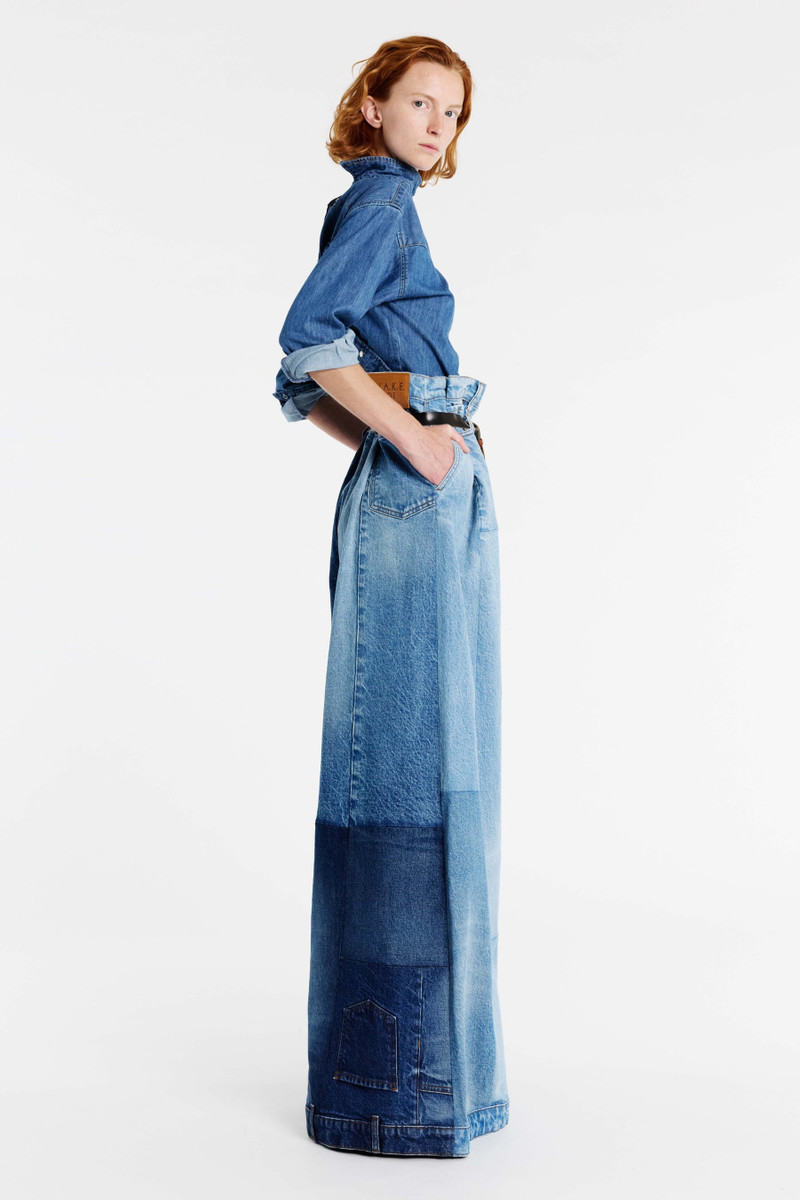 A.W.A.K.E. MODE WIDE LEG DENIM PANTS MID BLUE outlook