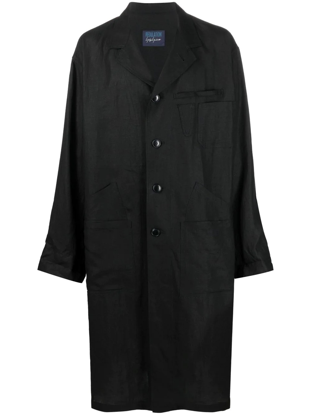 single-breasted button-fastening coat - 1